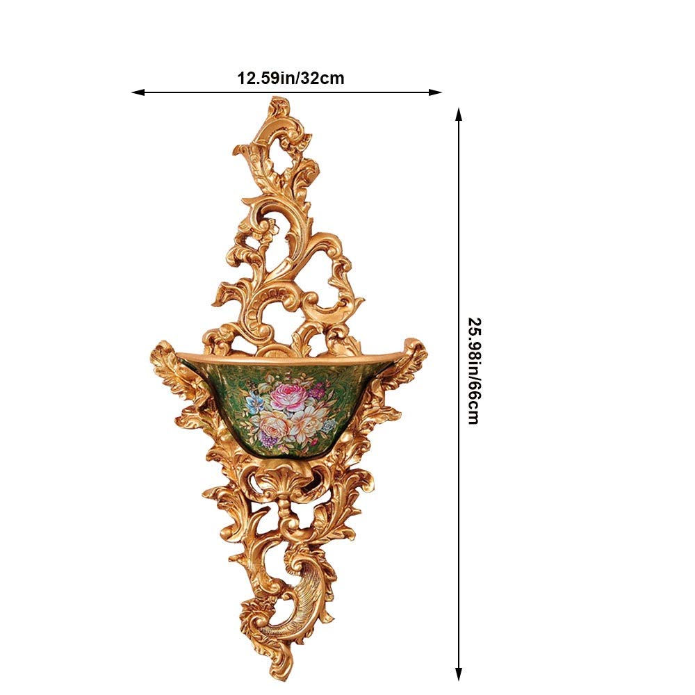 European-Style Retro Resin Wall Mount Tall Flower Vase - 26