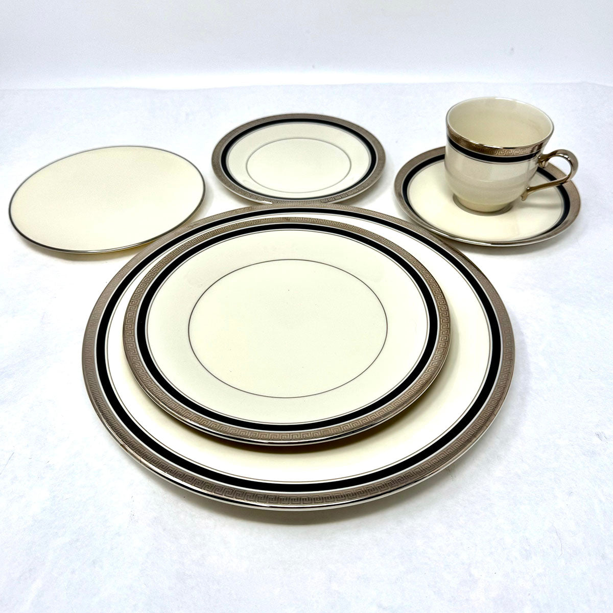 45-Piece Athena China Dinnerware Set - Elegant Porcelain Plates, Bowls & Cups for Formal Dining, Parties & Home Decor