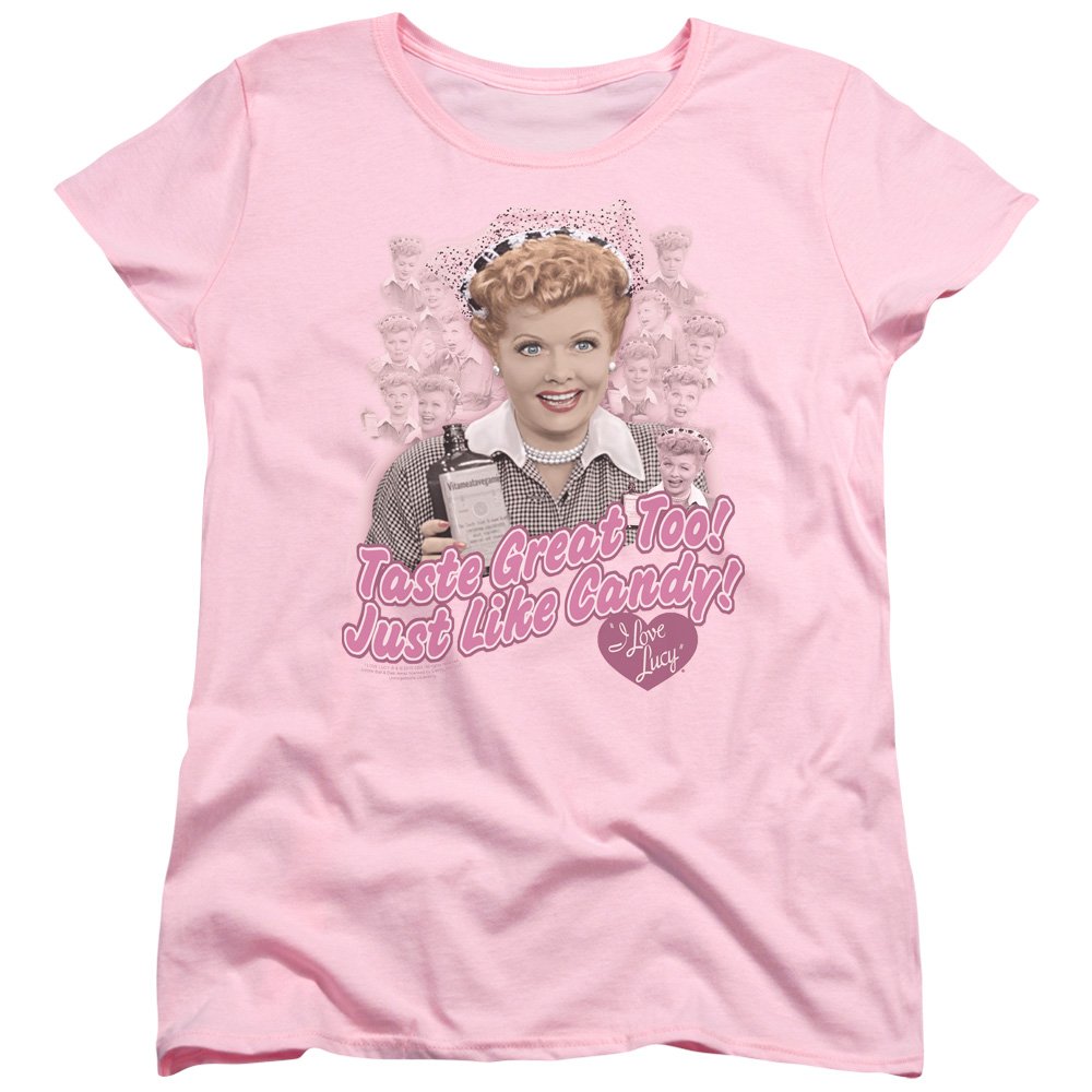 Trevco I Love Lucy Tastes Like Candy Women's Vintage TV Show T-Shirt - Soft Cotton Tee for Casual Wear & Lucy Fan Gifts