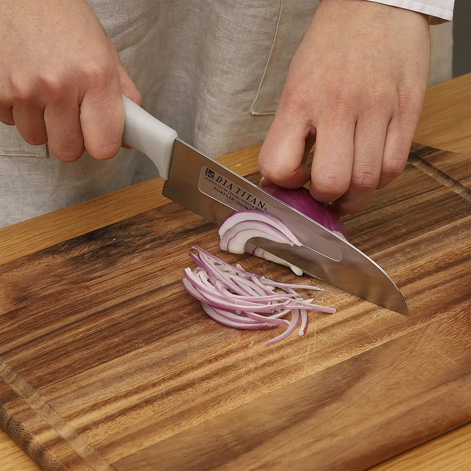 Premium Titanium Kitchen Knife Set - Ultra Sharp Forever Diamond Coated Blades for Professional Chefs & Home Cooking | Perfect for Slicing, Dicing & Chopping Vegetables, Meat & Fruits