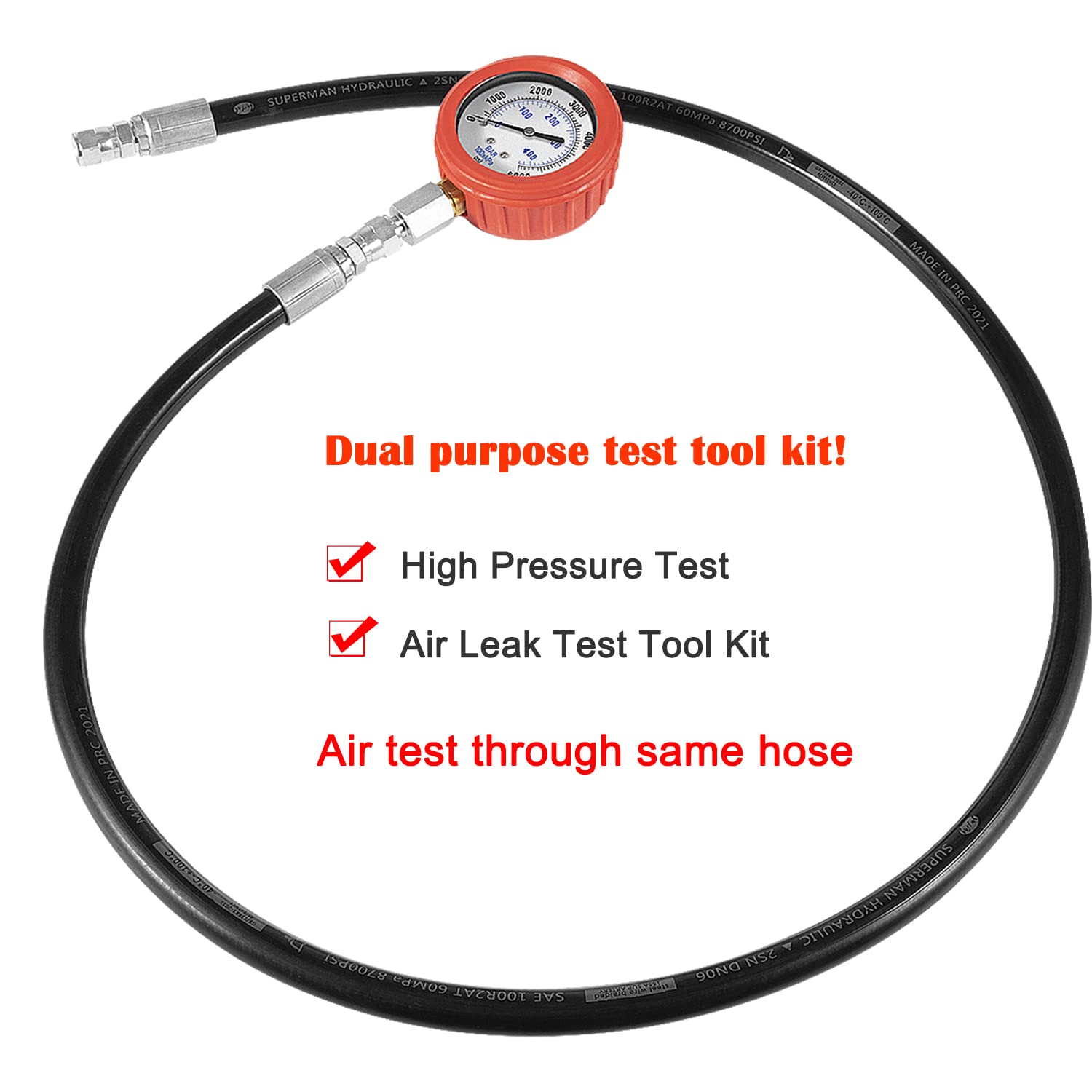 **Camoo High Pressure & Air Leak Test Gauge Kit for 1994-2007 Ford 6.0L & 7.3L Powerstroke F250 F350 - Dual Purpose Diagnostic Tool for Engine Performance Testing & Leak Detection**    *(Perfect for Mechanics & DIY Enthusiasts to Diagnose Fuel System Issues & Boost Engine Efficiency)*