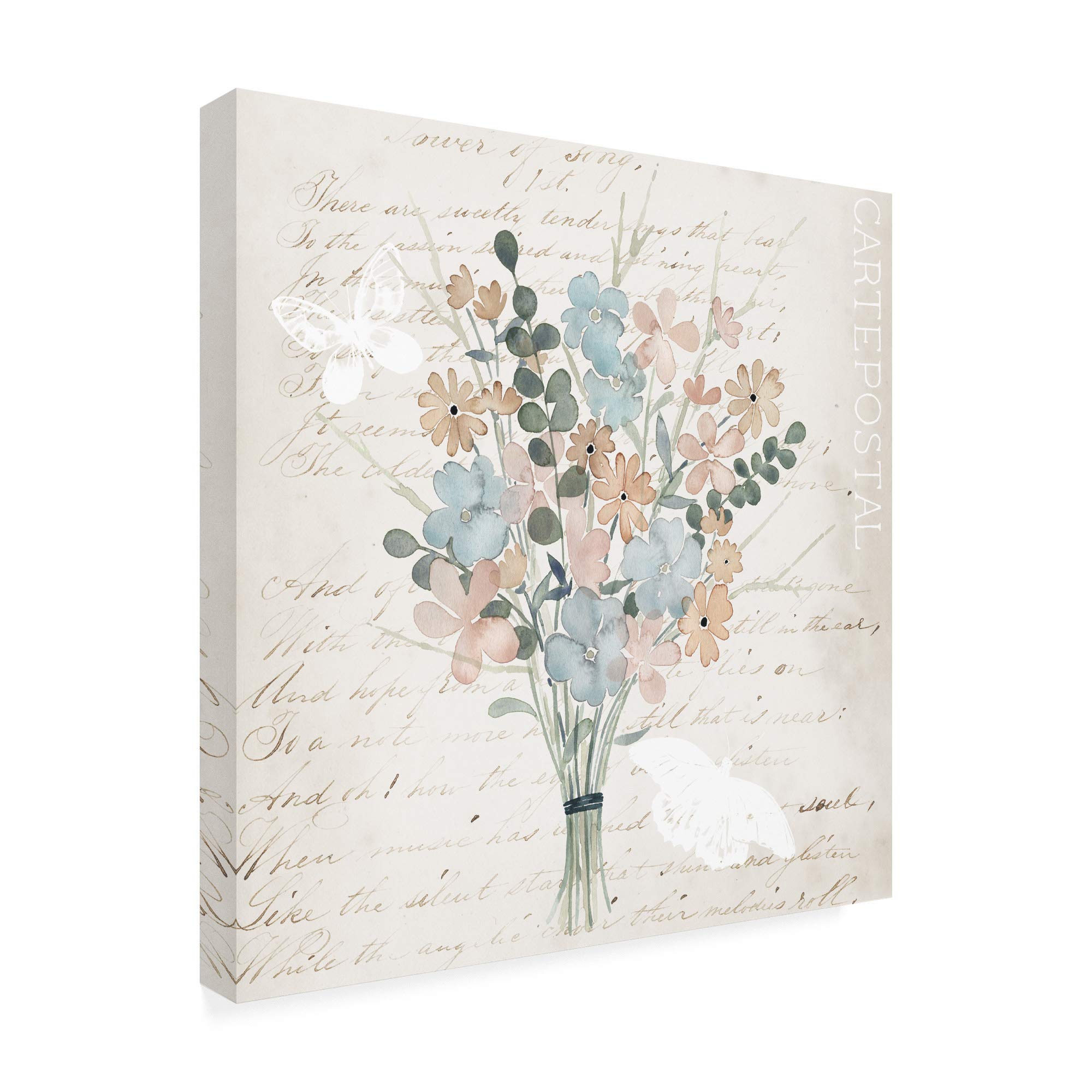 Grace Popp Fleurs Pastel I 18x18 Fine Art Print - Elegant Floral Wall Decor for Living Room, Bedroom & Office