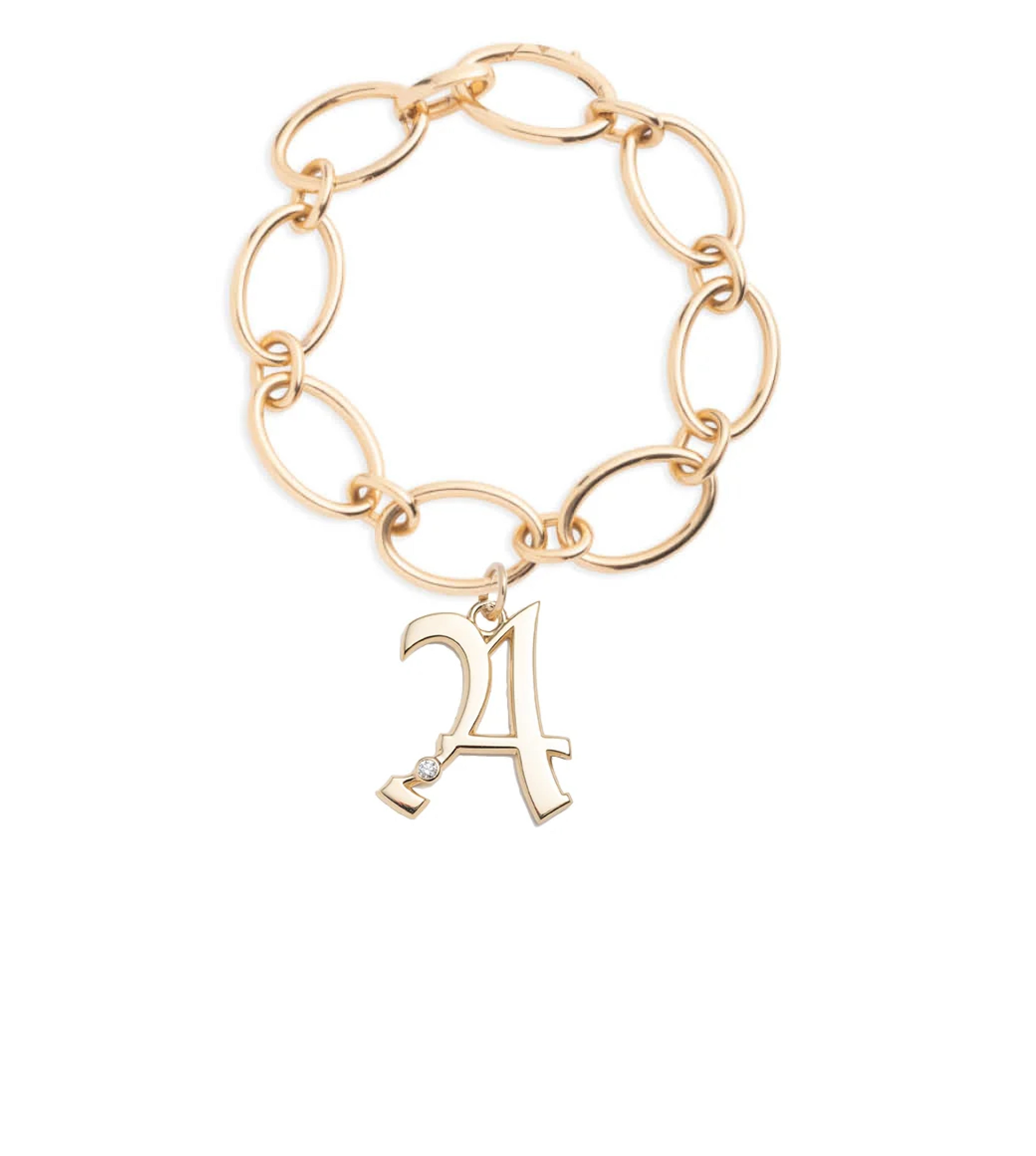 Personalized Oversized Initial Oval Link Bracelet for Women - Custom Monogram Name Jewelry Gift for Her - Perfect for Birthdays, Anniversaries & Everyday Wear