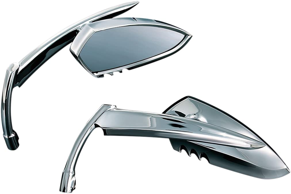 Kuryakyn Scythe Glass Mirrors for Motorcycles - Universal Fit for Harley, Honda, Yamaha - High Visibility Safety Mirrors for Cruiser & Touring Bikes (Pair) - Perfect for Night Riding & Highway Commuting