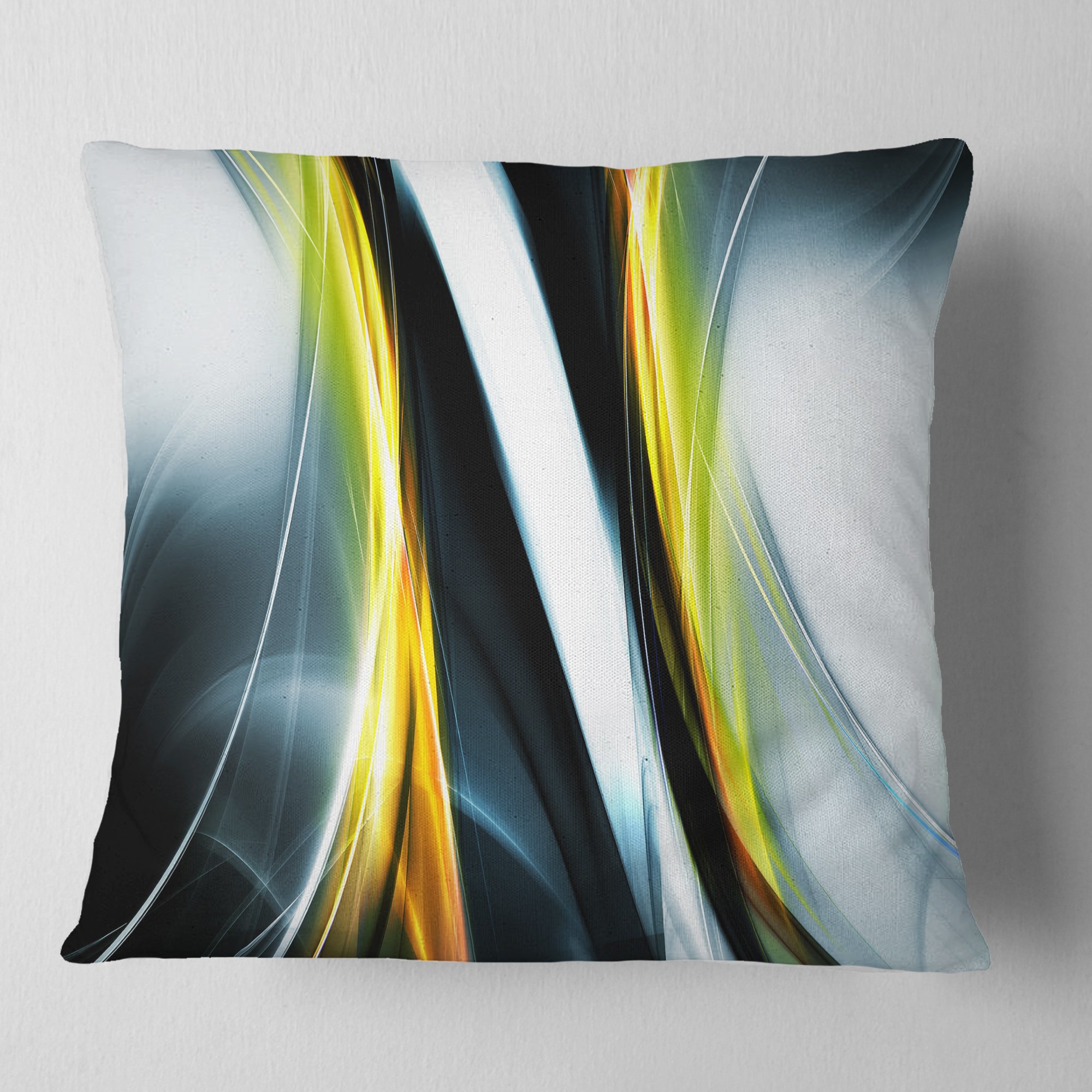 DesignQ CU7918 Soft Yellow Pillow Cushion 18x18 Inches - Decorative Throw Pillow for Sofa, Bed & Home Decor