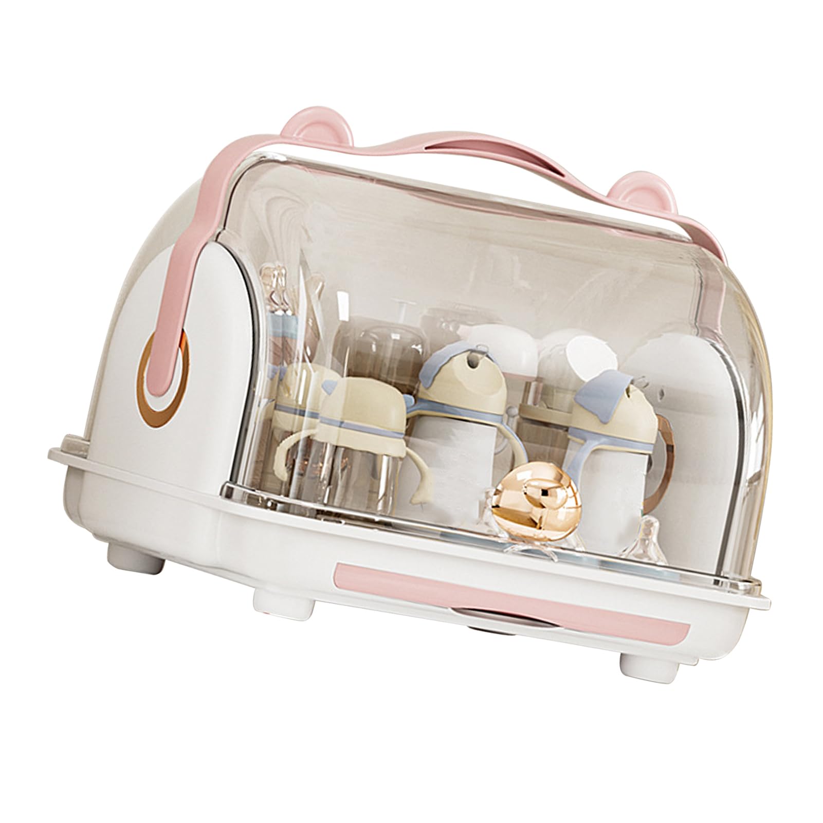 Baby Food Storage Container with Plastic Drainage Design - Space Saving BPA-Free Dish Organizer for Infants - Perfect for Home, Nursery & Travel (Pink)