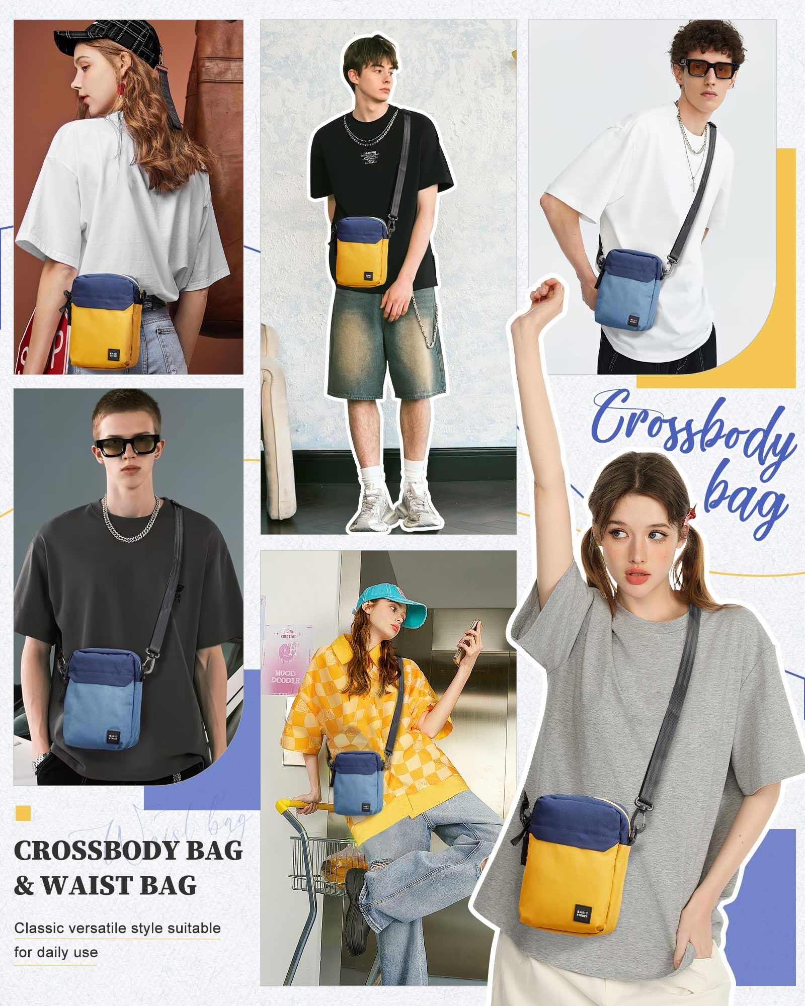 SEAFEW Mini Crossbody Bag for Men & Women - Small Messenger Shoulder Satchel Purse - Perfect for Travel, Work & Everyday Use