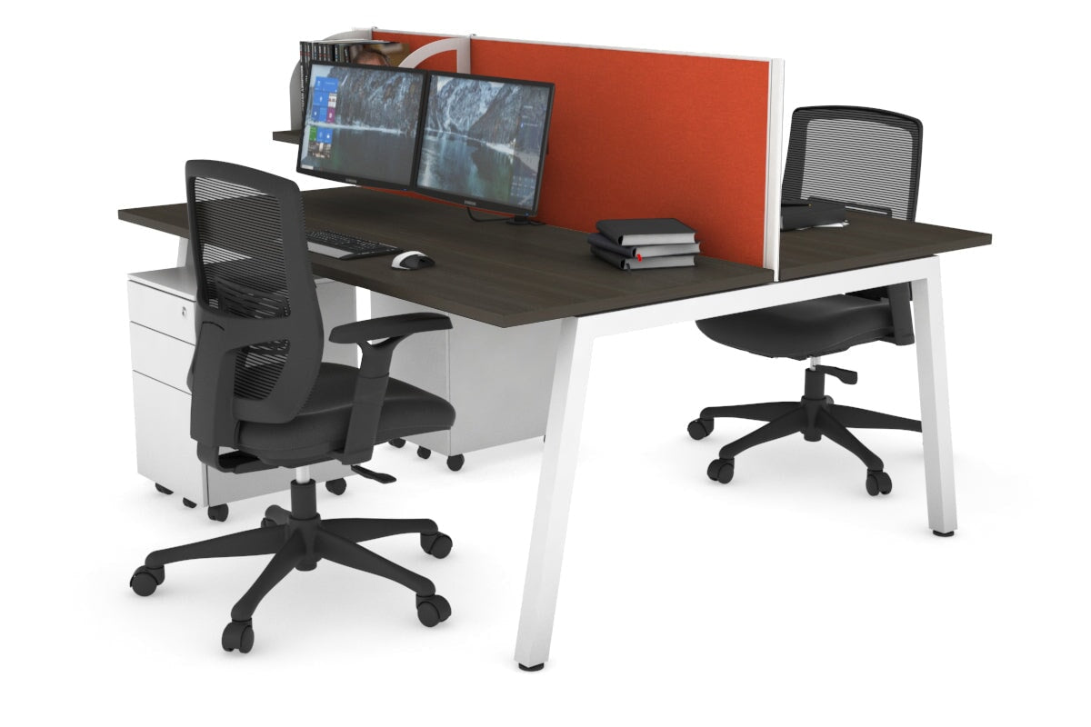 Quadro 2 Person Office Workstation Desk [1400L x 700W] - Perfect for Shared Workspaces & Collaborative Office Environments