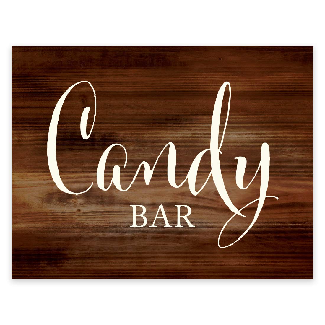 Rustic Wood Wedding Party Signs - 8.5x11 Inch Candy Bar & Dessert Table Sign for Reception - 1 Pack - Perfect for Wedding Decor, Bridal Shower & Candy Buffet Display