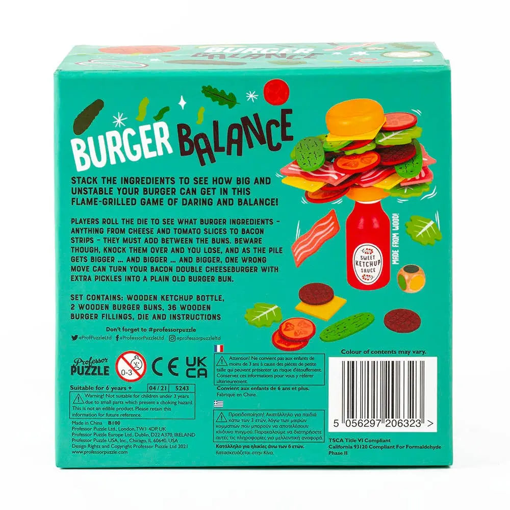 Burger Balance Game - Fun Family Board Game for Kids & Adults - Perfect for Parties, Family Nights & Team Building Activities