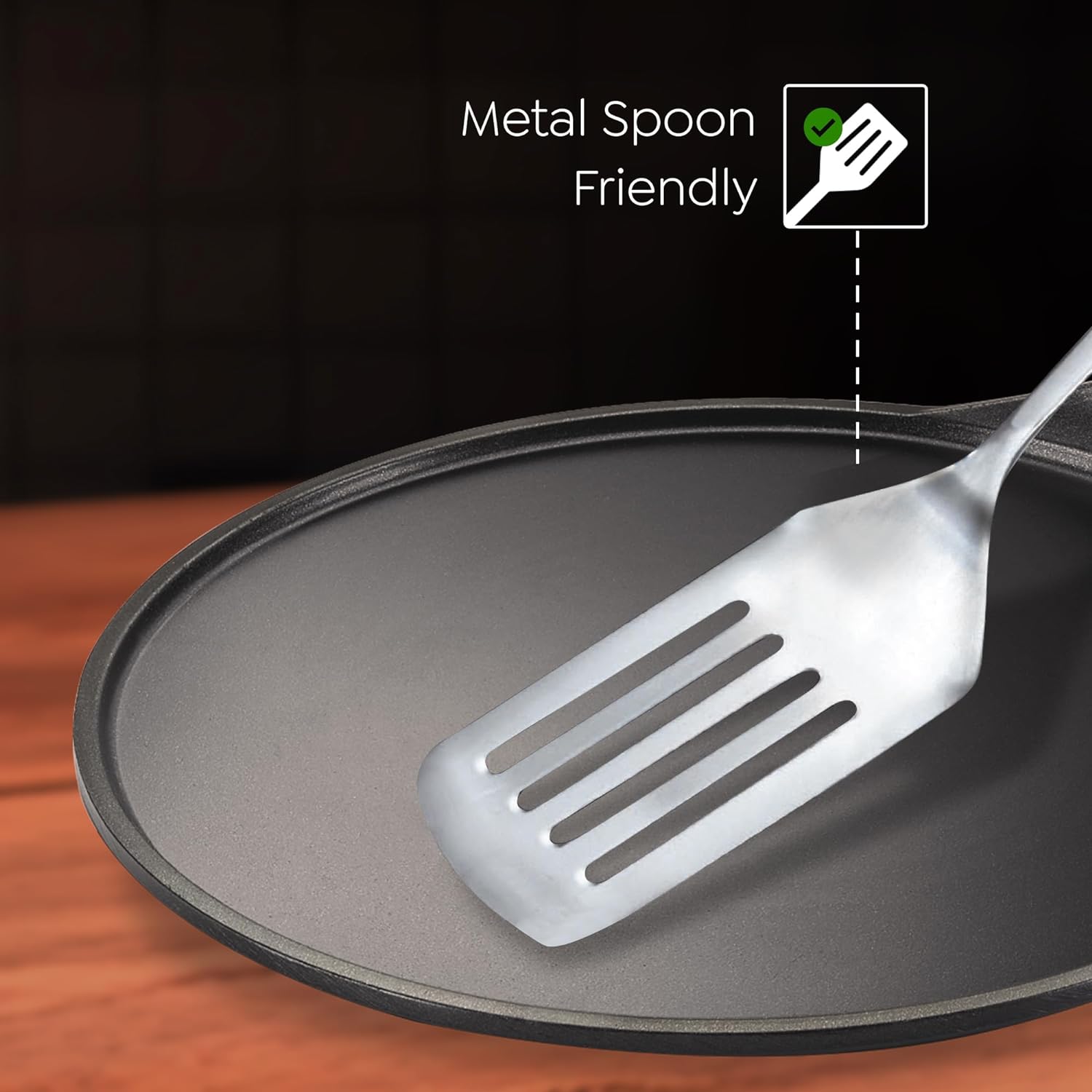 Prestige Omega Die Cast Plus Aluminum Non-Stick Dosa Tawa 27cm - Premium Indian Cooking Pan for Perfect Dosas, Rotis & More - Ideal for Home Kitchens & Restaurants
