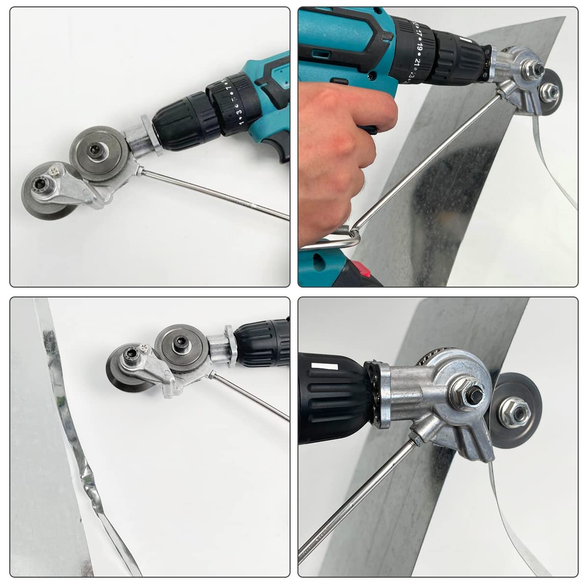 Electric Drill Metal Nibbler Attachment - Heavy Duty Sheet Metal Cutter for Steel, Aluminum & Copper - Perfect for HVAC, Auto Repair & DIY Metalworking Projects