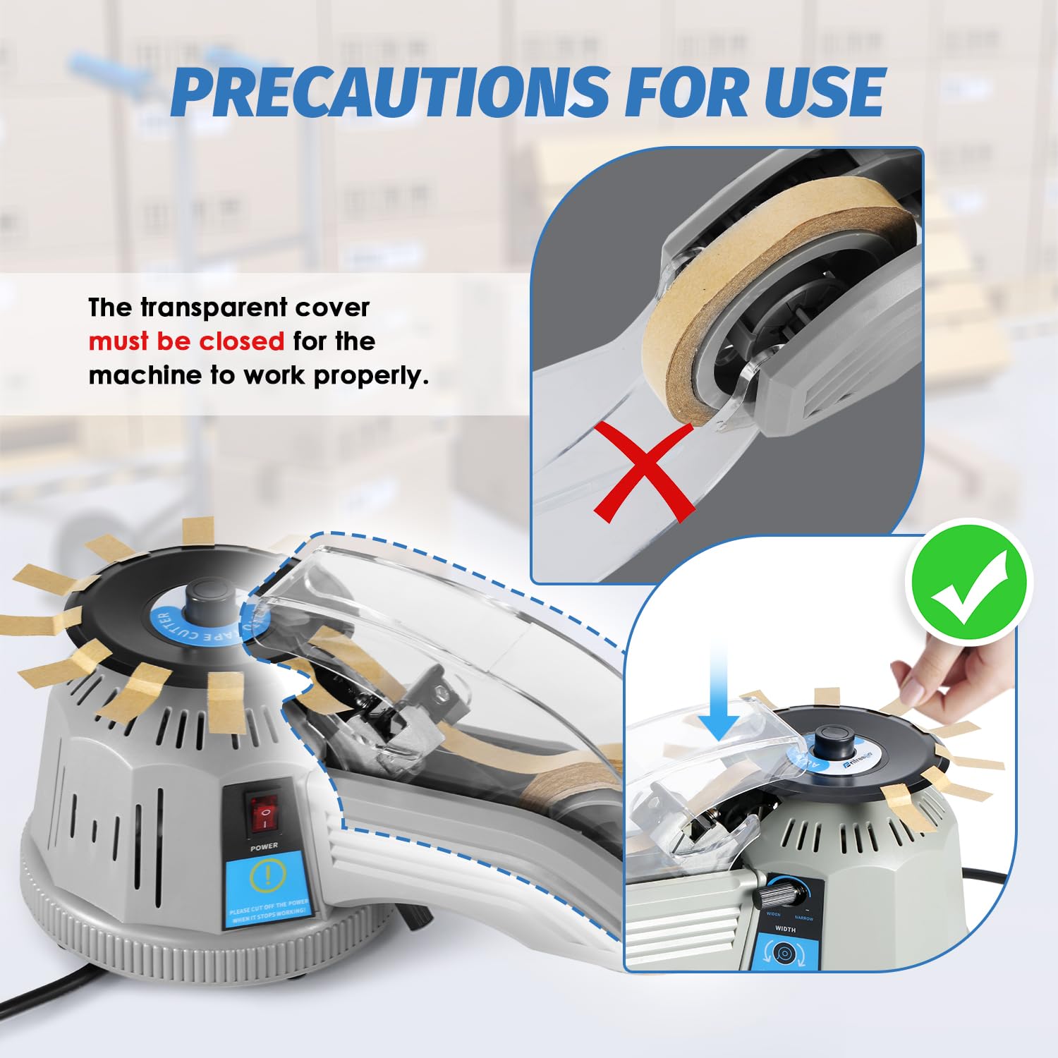 Automatic Tape Dispenser Rotary Disc Tape Cutter - Adjustable 13-60mm Cutting Length, 3-25mm Width - Ideal for Scotch, Double-Sided & High-Temperature Tapes - Perfect for Office, School & Crafting Projects
