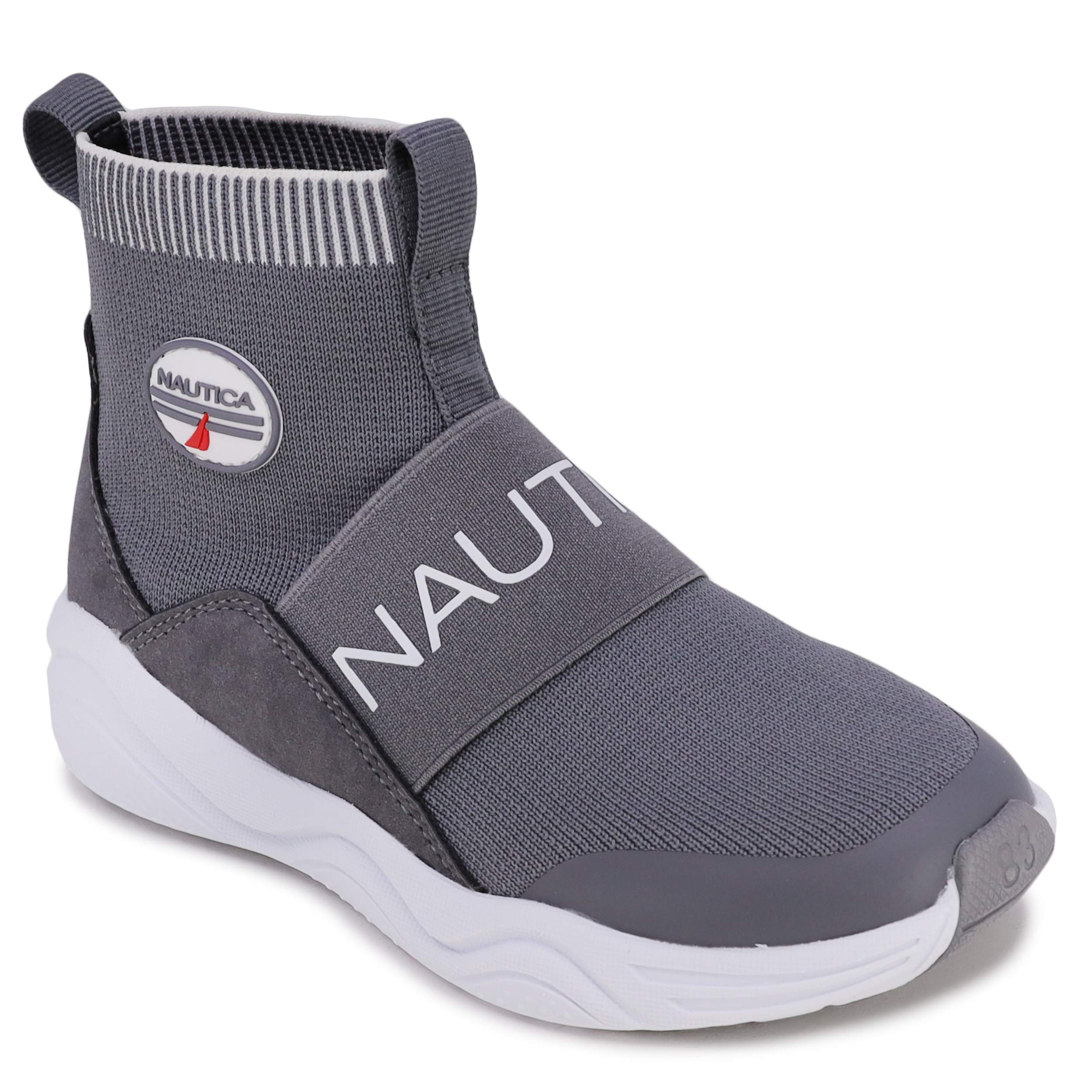 Nautica Kids Silas High-Top Sock Slip-On Sneakers with Extra Ankle Support - Boys & Girls Casual Shoes for Toddler to Big Kid | Perfect for School, Play & Everyday Wear