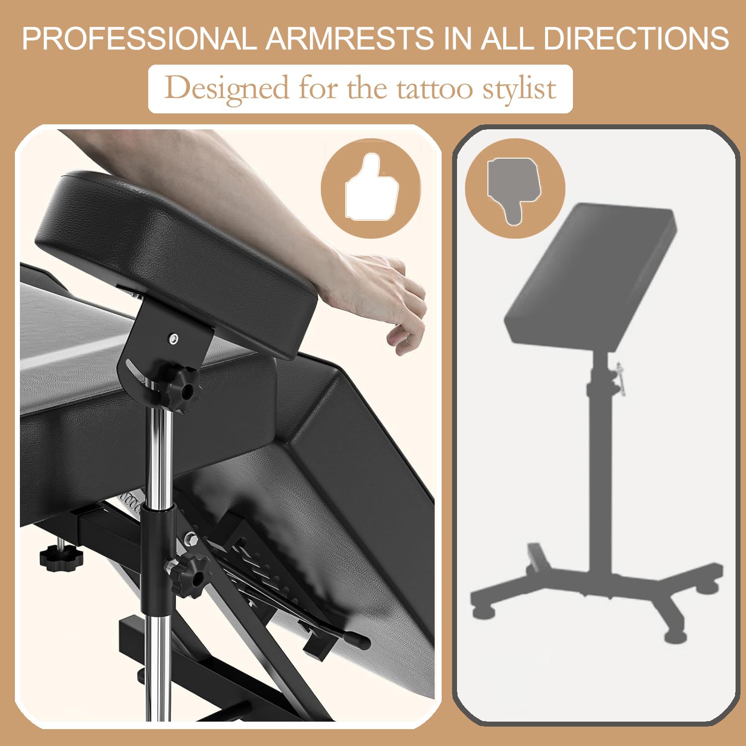 Professional Electric Tattoo Chair Bed with Motorized Height Adjustment - Esthetician Facial Bed for Beauty Spa, Massage Table for Lash Extensions - Perfect for Tattoo Studios, Beauty Salons & Spa Treatments
