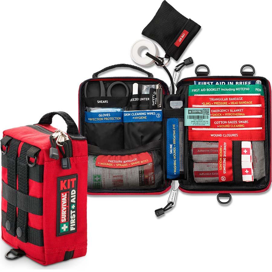 Emergency First Aid Kit for Survival & Outdoor Adventures - Compact, Portable Trauma Medical Supplies for Hiking, Camping, Travel & Home Safety