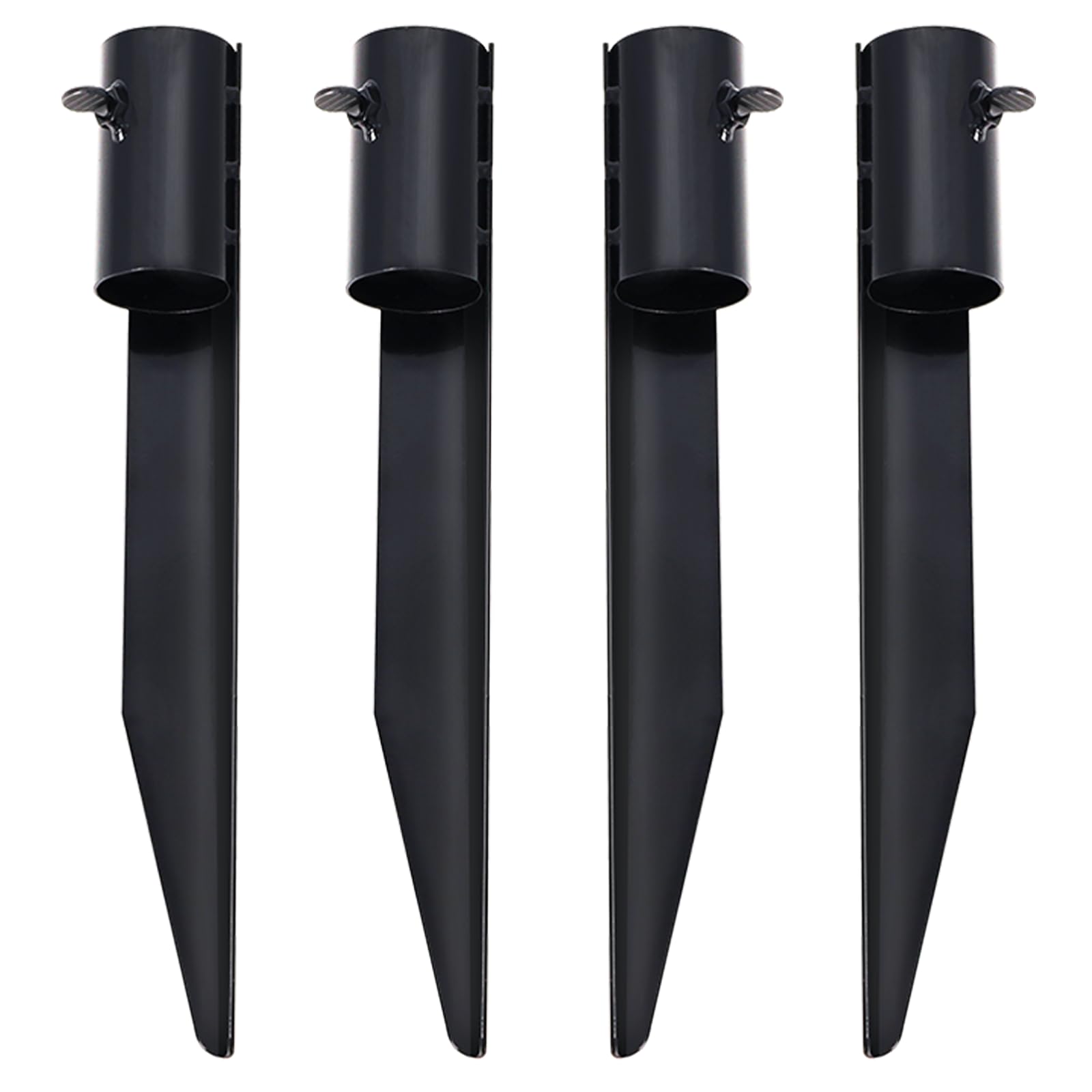 10-Inch Steel Torch Stakes for Tiki Torches, Freestanding Poles & Solar Lights - Heavy Duty Outdoor Garden Light Stakes (4 Pack) - Perfect for Patio, Backyard, Pathway & Landscape Lighting