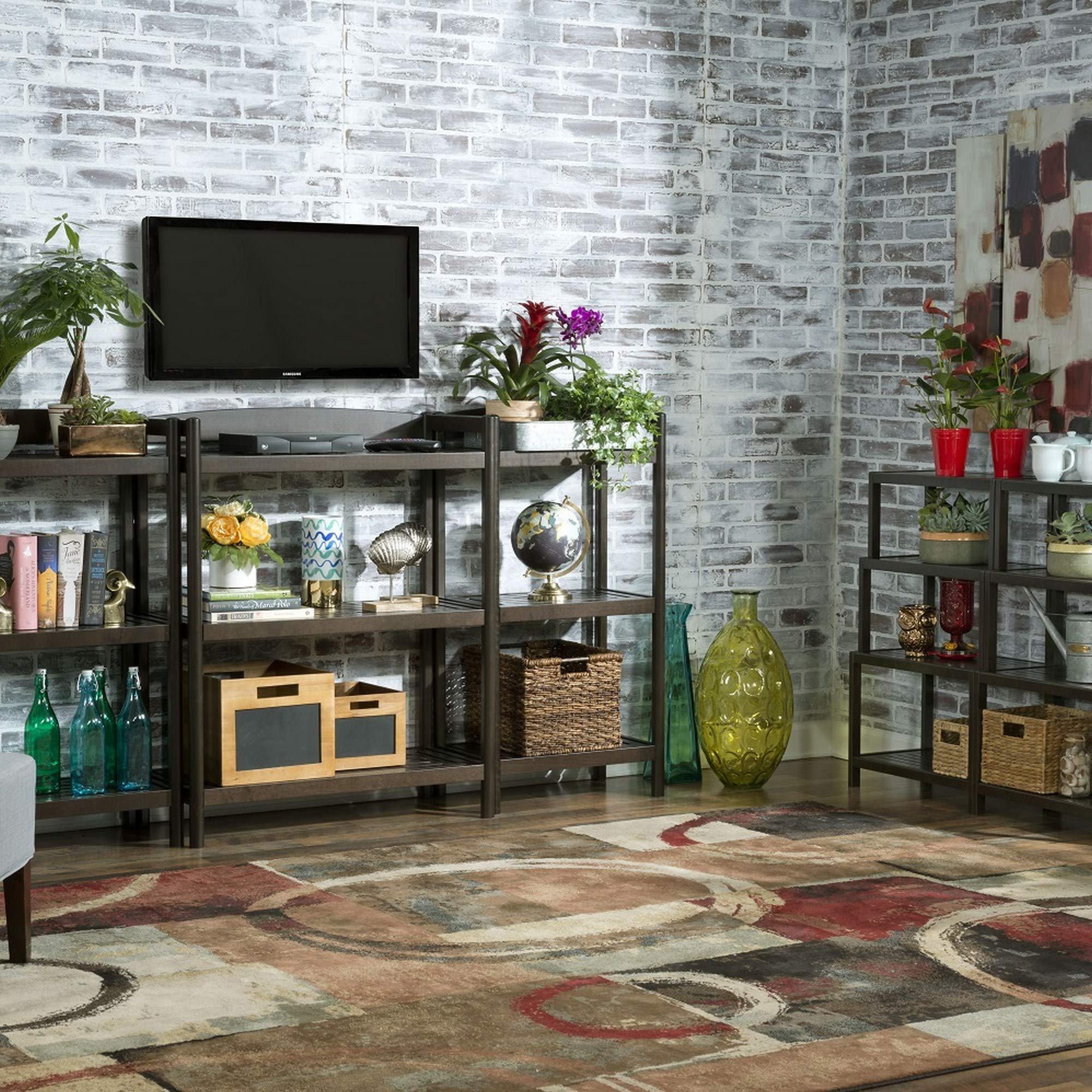 HomeRoots 37 Inch 4-Shelf Espresso Bookcase - Perfect for Living Room, Bedroom, or Office Storage