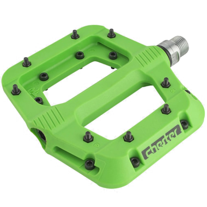 Chester 9/16 Green Platform Pedal - Durable BMX & Mountain Bike Pedals for Cycling, Commuting & Off-Road Adventures