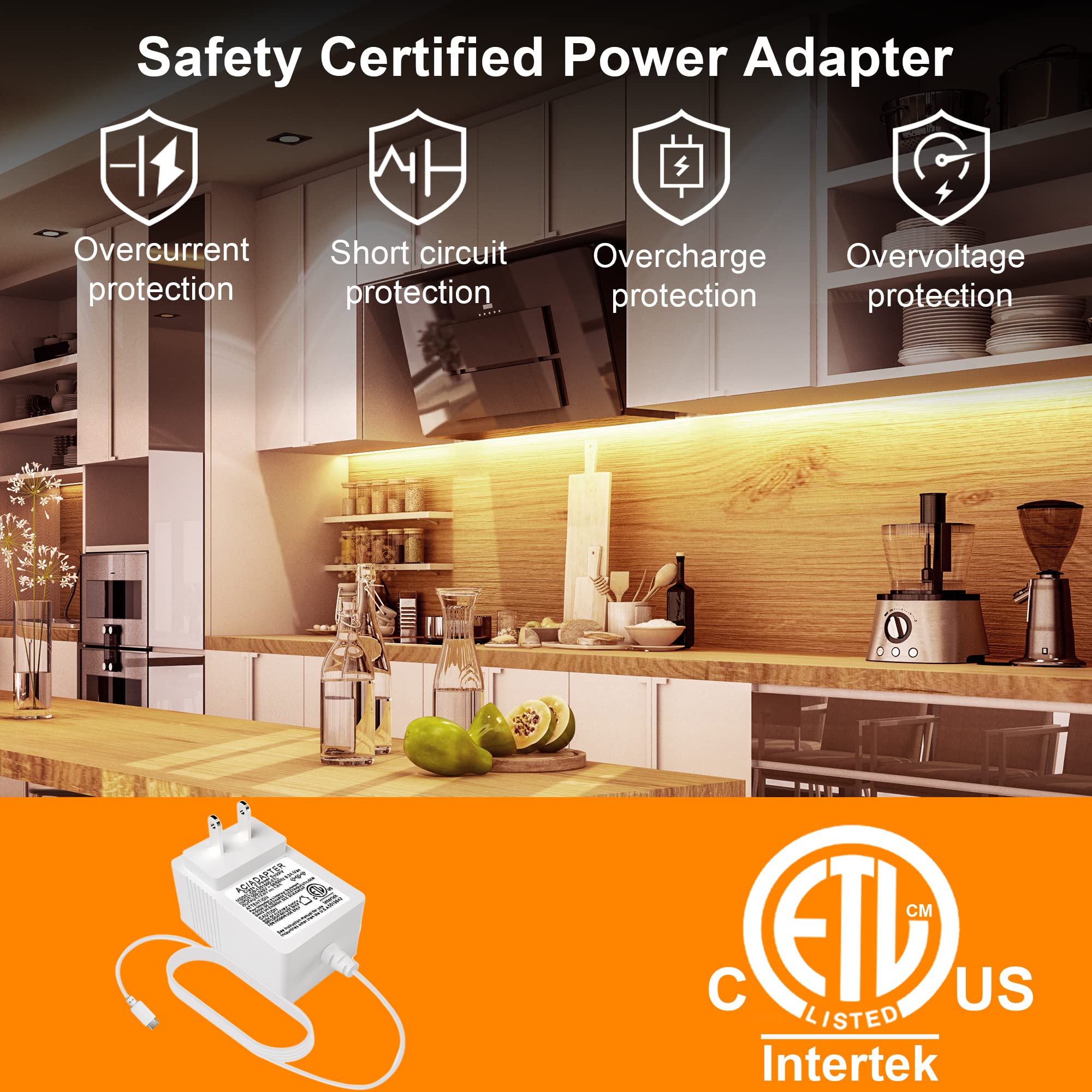 LAFULIT 10-Pack Under Cabinet LED Lights Kit with Motion Sensor & Remote - Dimmable Timer-Controlled Warm White Strip Lighting for Kitchen, Closet, Stairs, Shelf & Workspace - Perfect for Nighttime Safety & Task Illumination