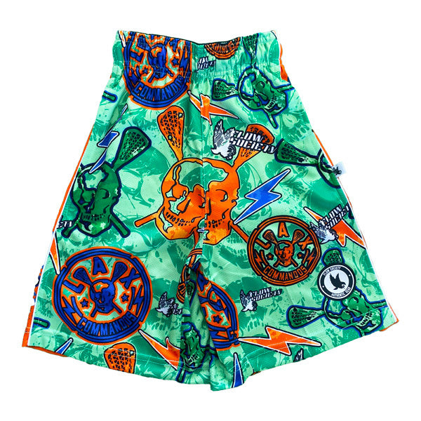 Boys Lacrosse Shorts with Skull Design - Breathable & Comfortable for Youth Sports & Training