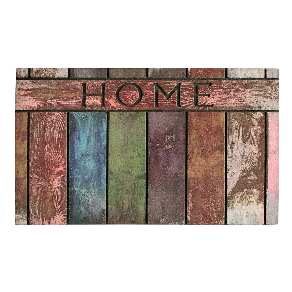 Premium Flocked Heavy Duty Doormat with Wooden Pattern - Non-Slip Indoor/Outdoor Entryway Rug for High Traffic Areas - Perfect for Front Door, Porch, and Mudroom Dirt Trapping