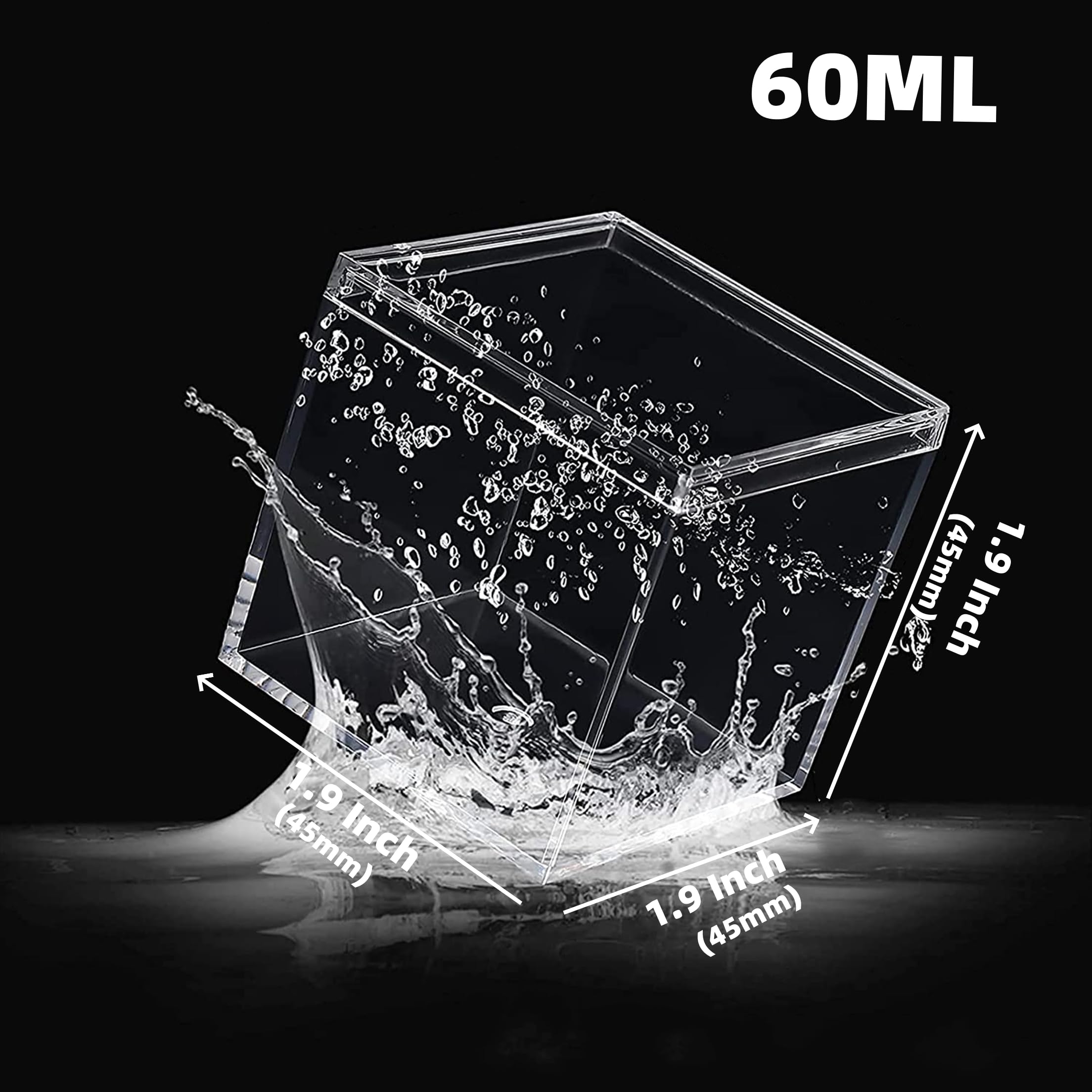 Clear Acrylic Storage Box with Lid - 8-Piece Set of Square Plastic Display Cases for Jewelry, Candy, Wedding Favors | Perfect for Organizing Small Items, Party Decorations & Retail Displays