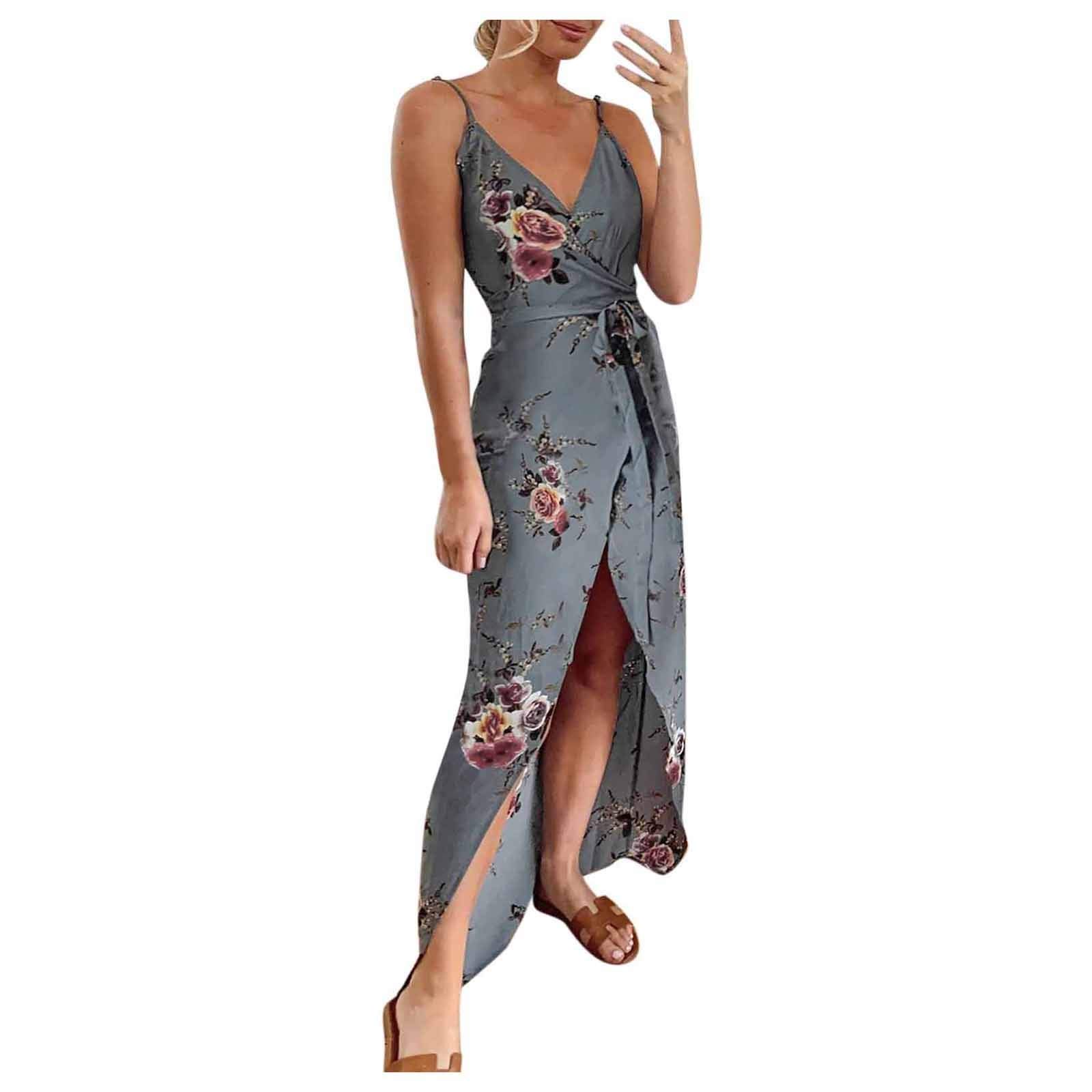 Sexy Floral Summer Dress for Women - V-Neck Camisole Sundress | Perfect for Beach Vacations, Date Nights & Summer Parties
