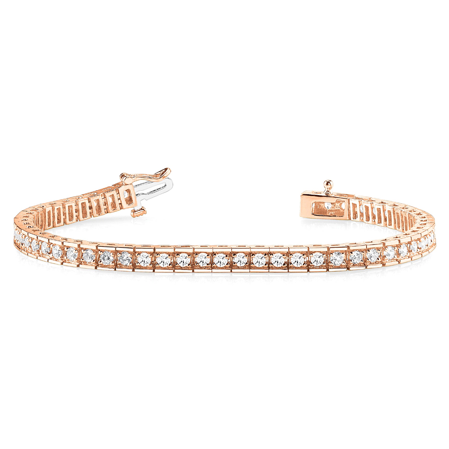 2.25 Carat Round Diamond Tennis Bracelet - 4 Prong Channel Set for Women - Perfect for Weddings, Anniversaries & Special Occasions