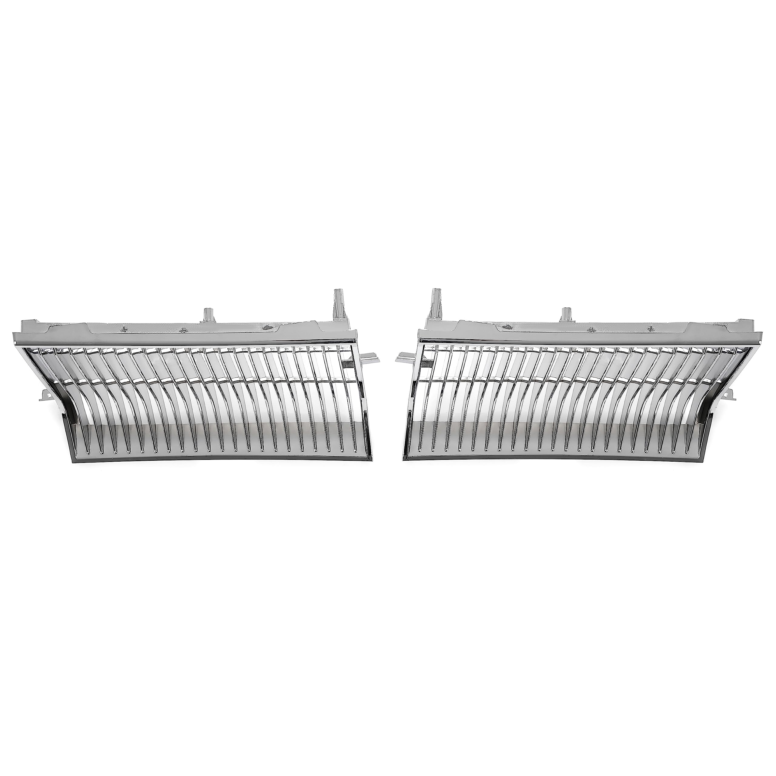 KUAFU Chrome Front Header Panel & Radiator Grill Set for 1981-1986 Oldsmobile Cutlass Supreme Calais Salon 2 Door Models - Perfect Replacement for Classic Car Restoration & Show Car Upgrades