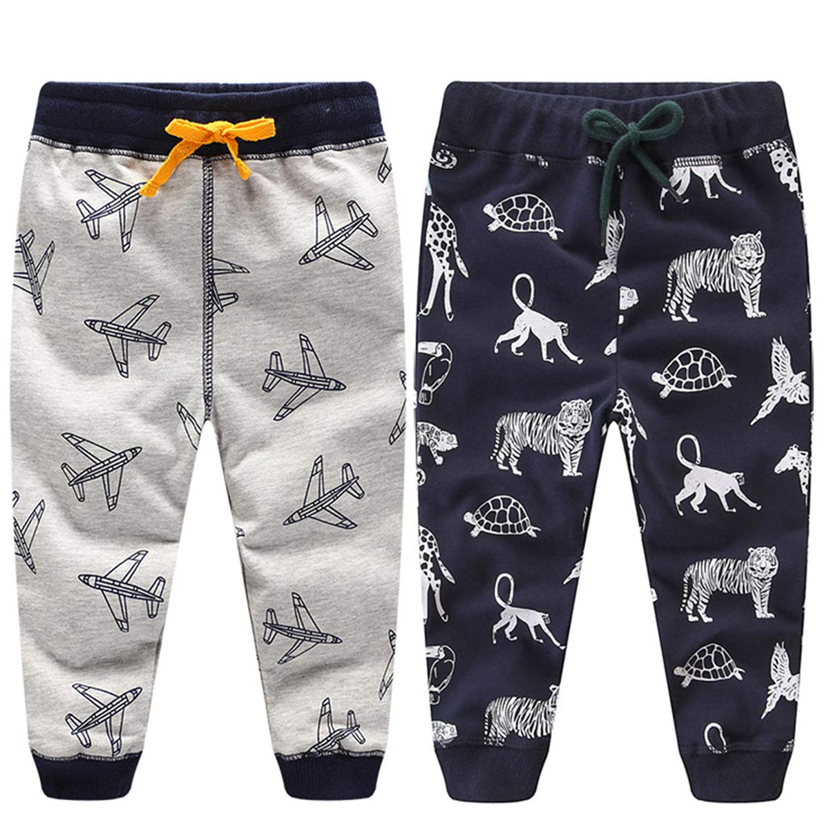 Boys' Cartoon Printed Knit Elastic Pants - Soft Cotton Casual Sweatpants for Toddlers | Perfect for Playtime & Everyday Wear