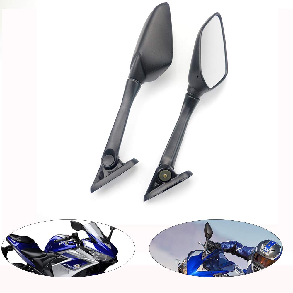 Universal Motorcycle Side Mirrors - Blind Spot Rearview Mirrors Compatible with Yamaha YZF R3/R25 (2015-2017) | Carbon Fiber Design | Enhanced Safety for Street & Racing Bikes