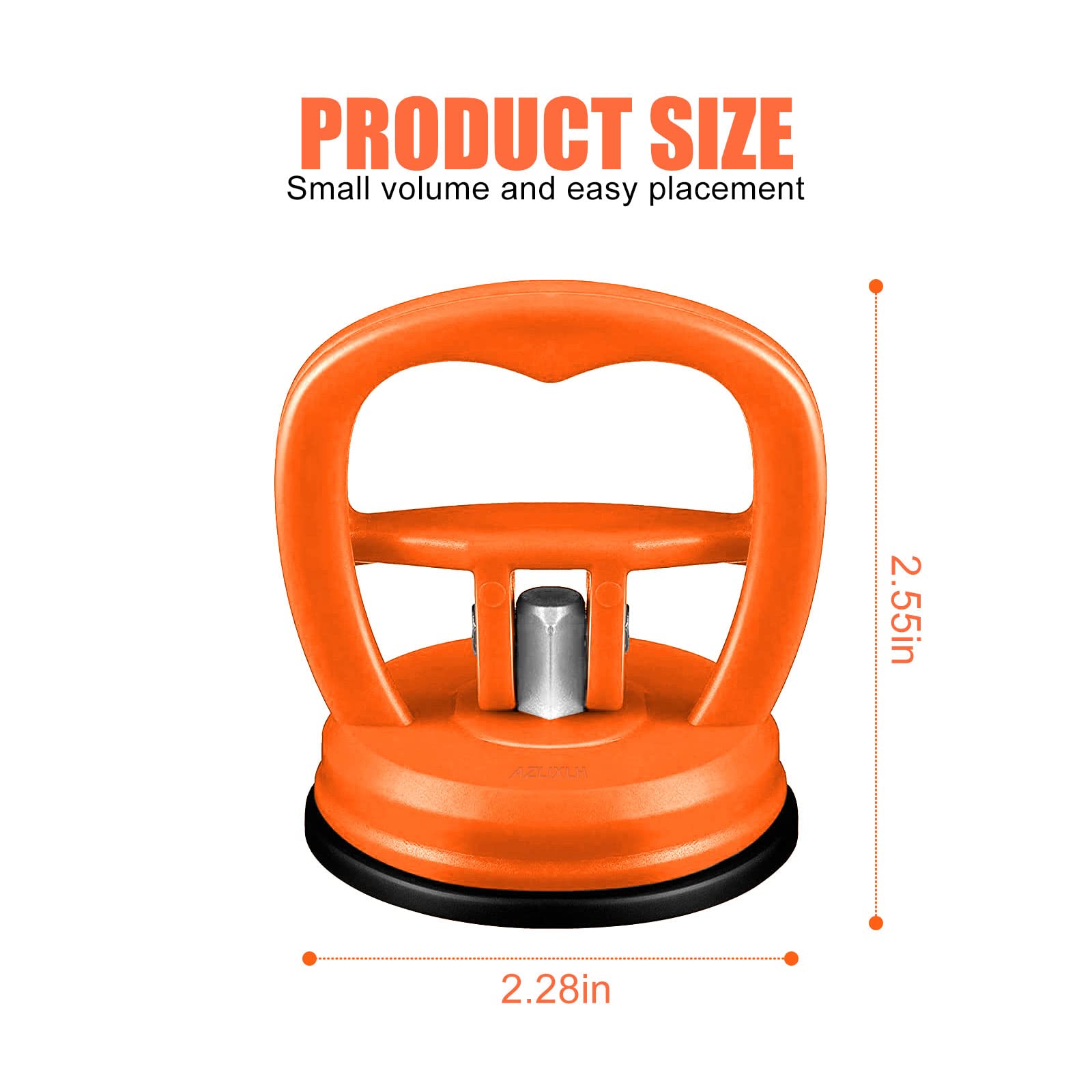 2PCS Car Dent Puller Kit - Professional Auto Dent Remover Tool for Vehicle Body Repair, Glass, Tile & Object Moving (Orange) - Perfect for DIY Car Dent Fix & Home Improvement Projects