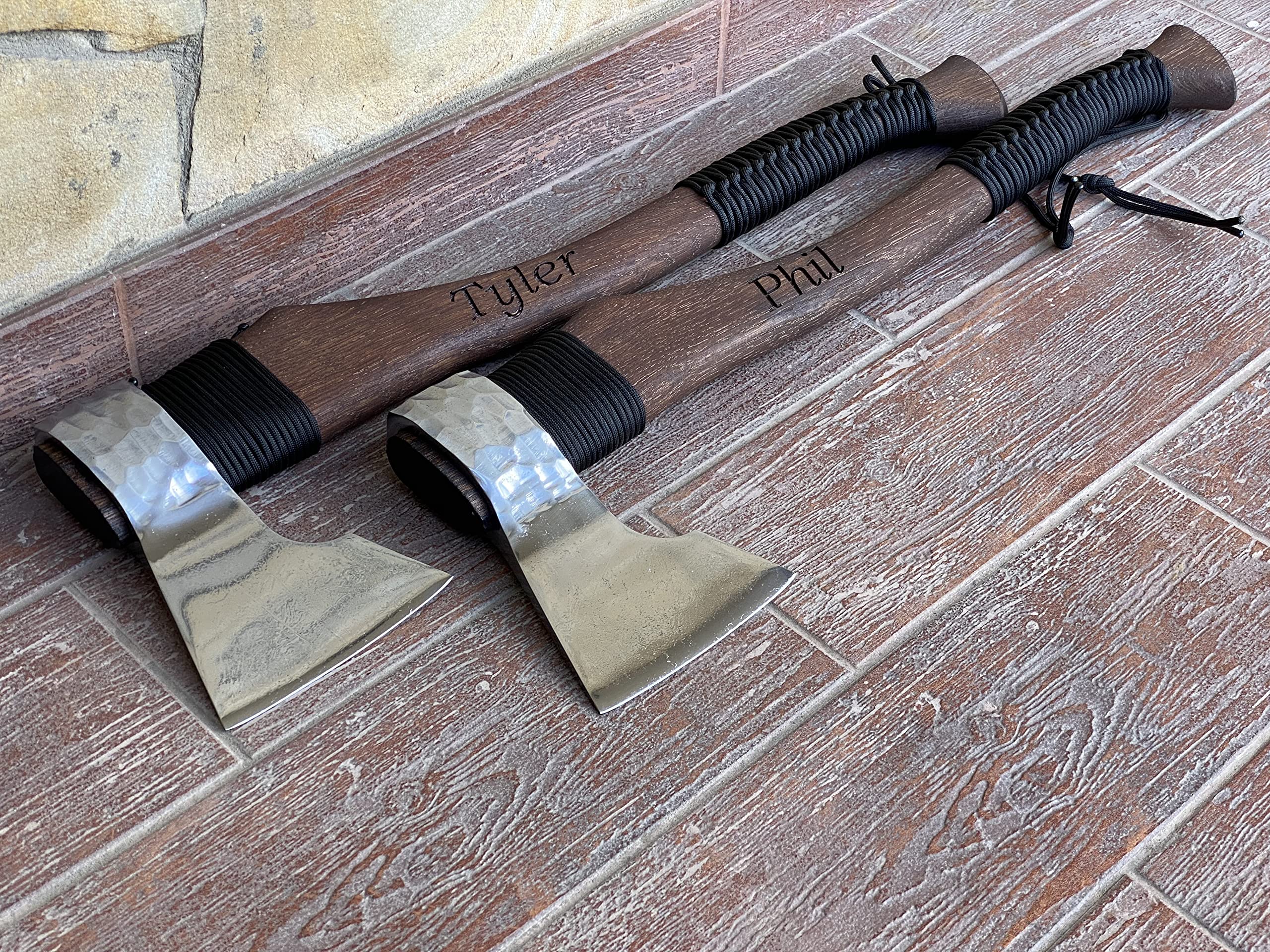 Premium Viking Axe Groomsmen Gift Set - Unique Wedding Gift for Groomsmen - Handcrafted Wooden Axe with Engraving - Perfect for Bachelor Parties, Man Cave Decor & Outdoor Adventures
