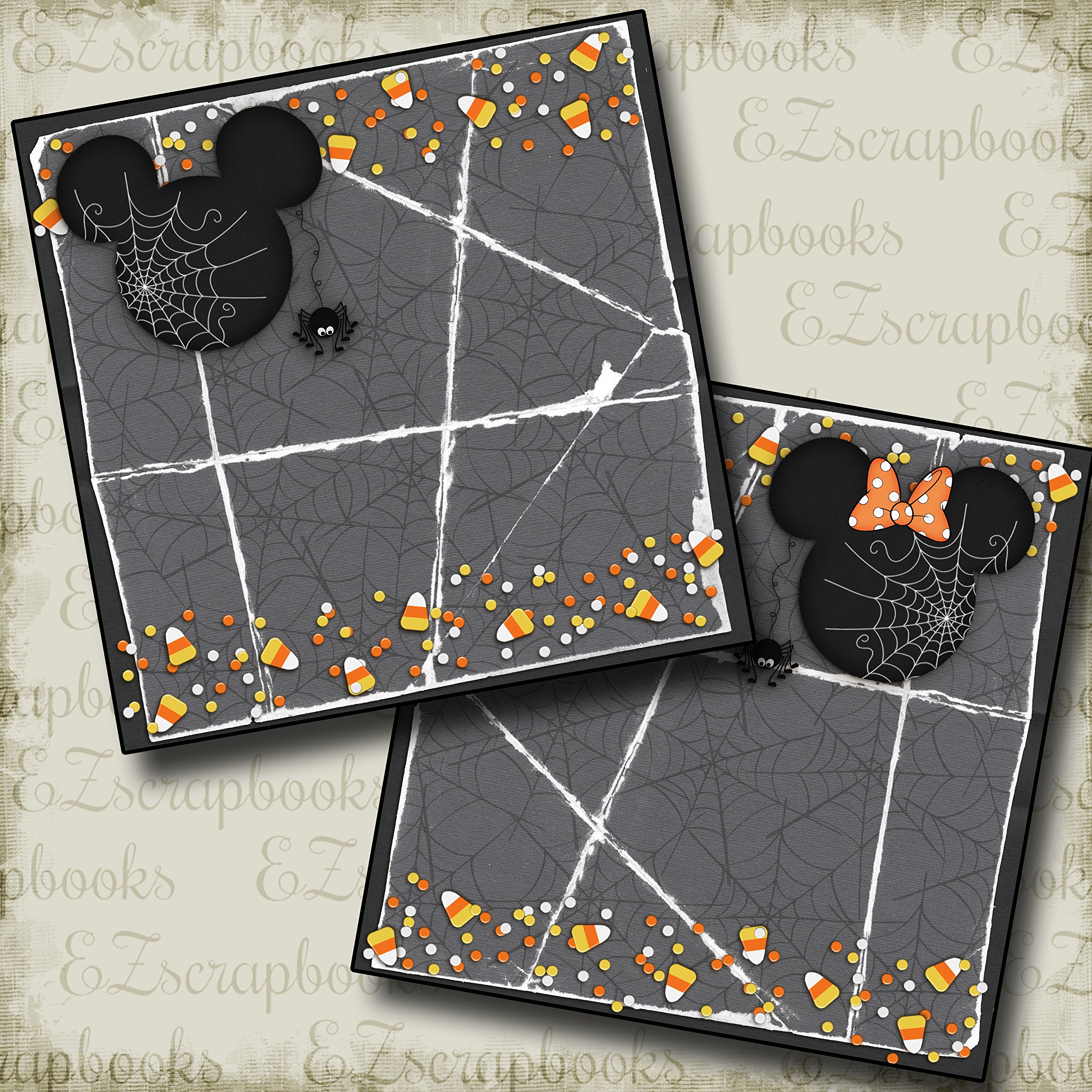 Candy Corn Mouse NPM - Premade Scrapbook Pages - EZ Layout 2366 | Easy DIY Scrapbooking Supplies for Halloween, Fall Crafts & Memory Books