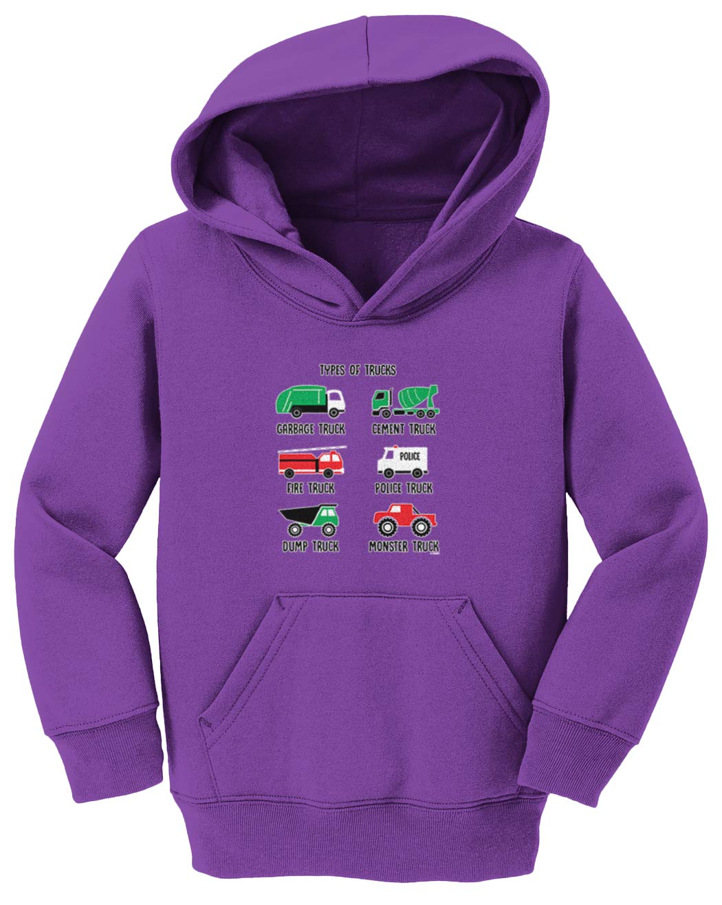 Kids Garbage Truck & Fire Truck Fleece Hoodie - Toddler & Youth Monster Truck Themed Pullover for Playtime & Outdoor Adventures