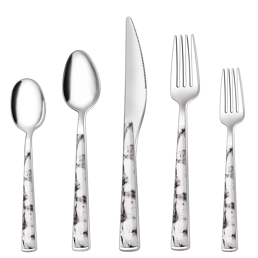 30-Piece Stainless Steel Silverware Set for 6 - Knives, Forks & Spoons - Dishwasher Safe Flatware Set for Home, Kitchen & Restaurant Use - Elegant Dinnerware for Everyday Meals & Special Occasions
