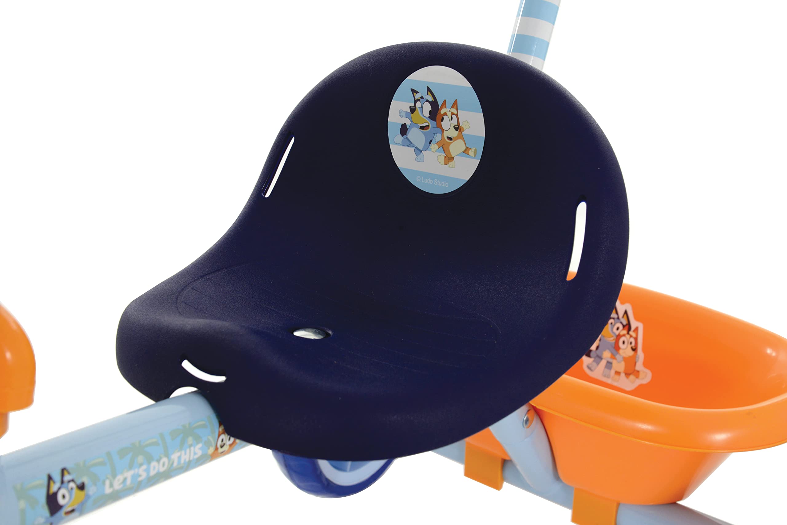 Bluey First Ride-On Trike for Kids Ages 2+ | Adjustable Handle, Easy-Switch Pedal Clutch, Puncture-Proof Tires & Steel Frame | Licensed Ride-On Toy with Front Mudguard & Rear Storage | Perfect for Outdoor Play, Backyard Fun & Preschool Learning Activities