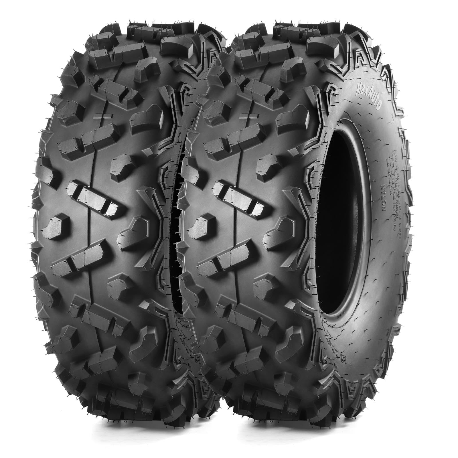 MaxAuto 22x7-10 Sport ATV Tires - 6-Ply Tubeless All-Terrain UTV Tires for Off-Roading, Hunting & Trail Riding - 2 Pack (Front 22x7x10) - Perfect for Mud, Sand & Rocky Terrain
