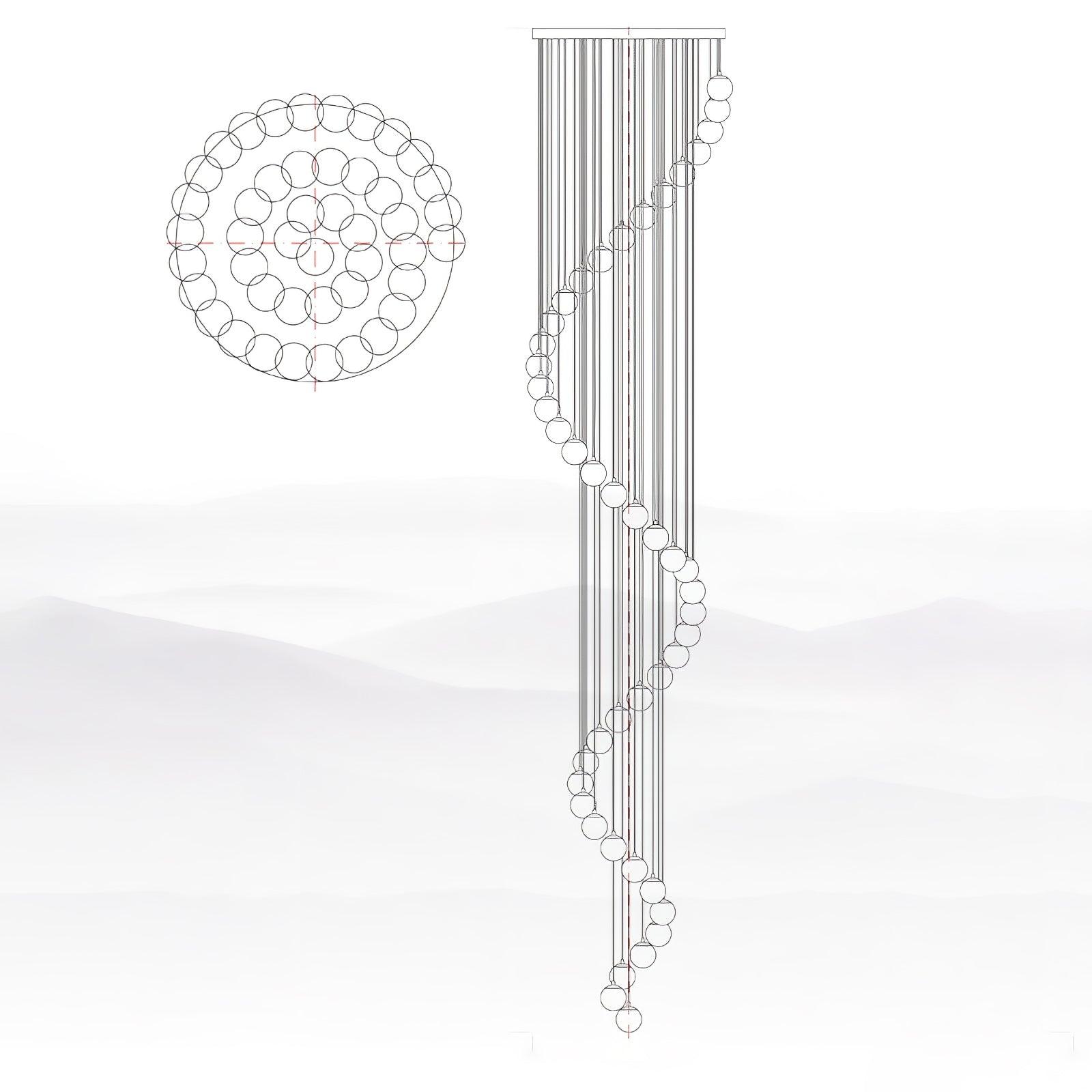 Elegant Alabaster Balls Cluster Chandelier - Modern Crystal Ceiling Light Fixture for Dining Room, Living Room & Bedroom Decor