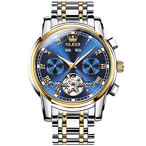 Upgrade Silver Gold Band Blue Face