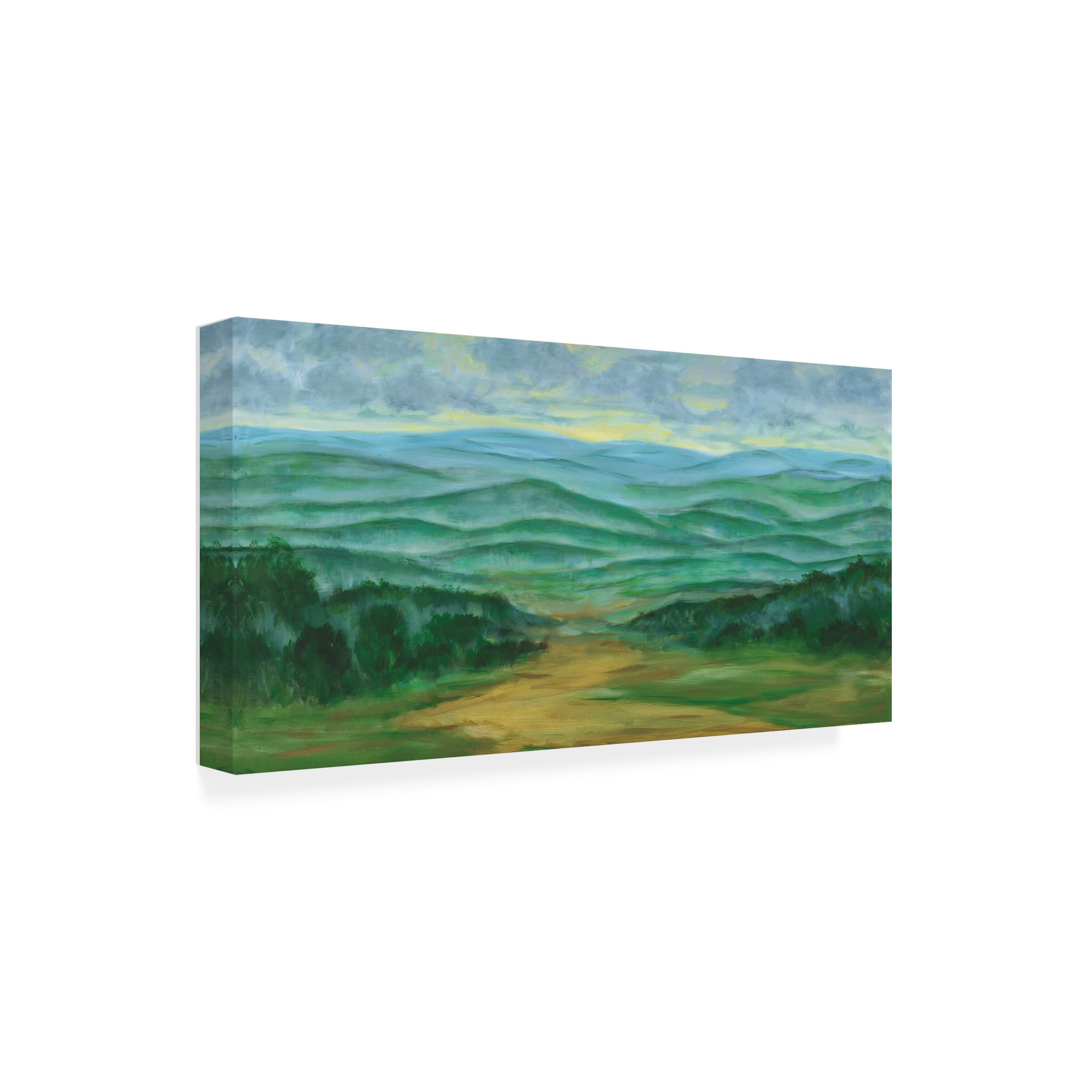Julie Joy 'Misty Mountain View I' Canvas Wall Art Print - Landscape Nature Painting for Living Room, Bedroom & Office Decor