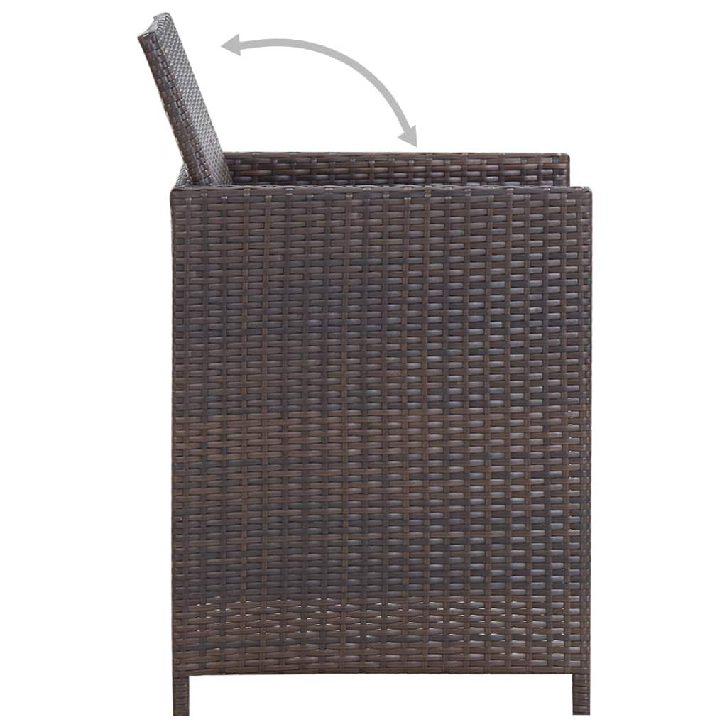 13-Piece vidaXL Patio Furniture Set - Brown Poly Rattan Outdoor Dining Table & Chairs with Cushions & Stool for Garden, Balcony, Porch | Perfect for Backyard BBQs, Poolside Relaxation & Al Fresco Dining