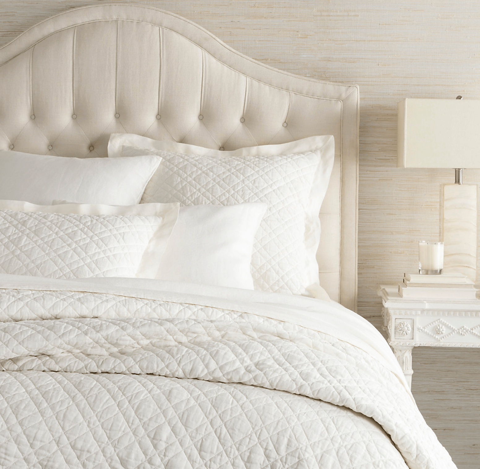 Premium Washed Linen Sham Pillowcase - Ivory White 100% Natural Linen - Soft & Breathable Bedding for Master Bedroom, Guest Room or Vacation Home