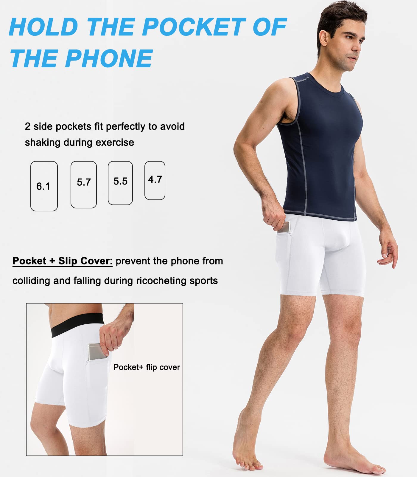 SPVISE 1 or 3 Pack Men's Compression Shorts with Pocket - Moisture Wicking Spandex Workout Underwear for Gym, Running, Basketball & Sports | Quick Dry Activewear for Training & Everyday Wear