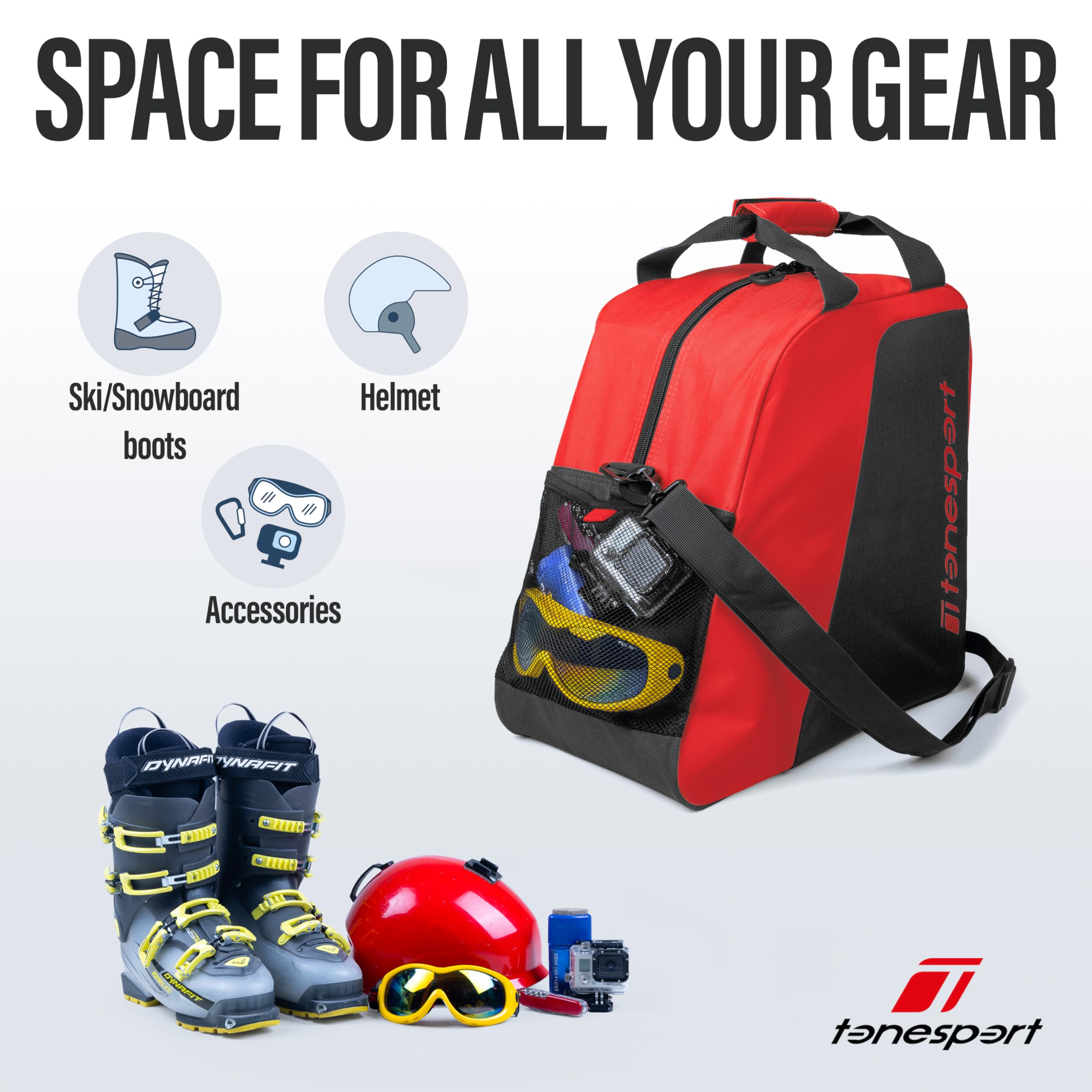 Durable Ski Bag and Boot Bag Combo for Air Travel - Lightweight Unpadded Snow Ski Bag Fits Skis Up to 180cm - Perfect for Winter Sports & Mountain Vacations