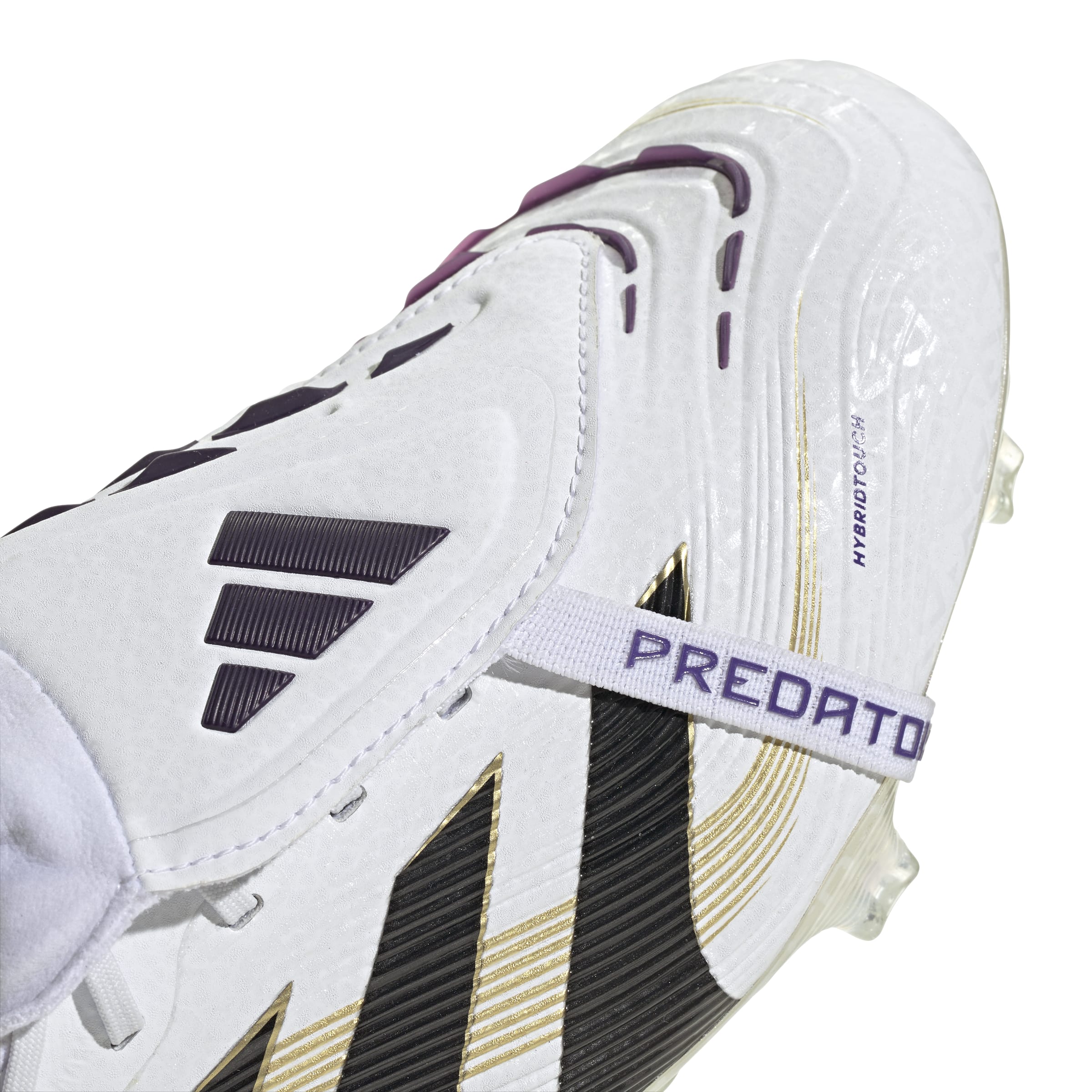 Adidas Predator Elite FG Soccer Cleats - White/Core Black/Gold Metallic - Fold Over Tongue Design for Enhanced Fit - Perfect for Competitive Matches & Training Sessions