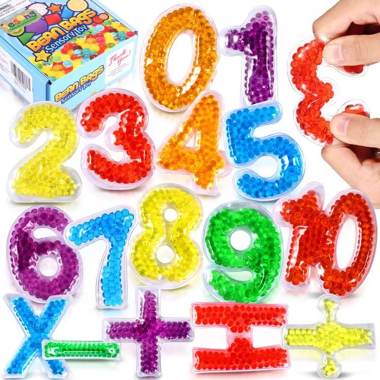 Montessori Math Learning Toys for Kids Ages 3-7 - Educational Sensory Toys with Water Beads for Preschool, Autism & Special Needs - Perfect for Classroom Prizes, Birthday Gifts for Boys & Girls - Ideal for Early Math Skills Development & Sensory Play Therapy