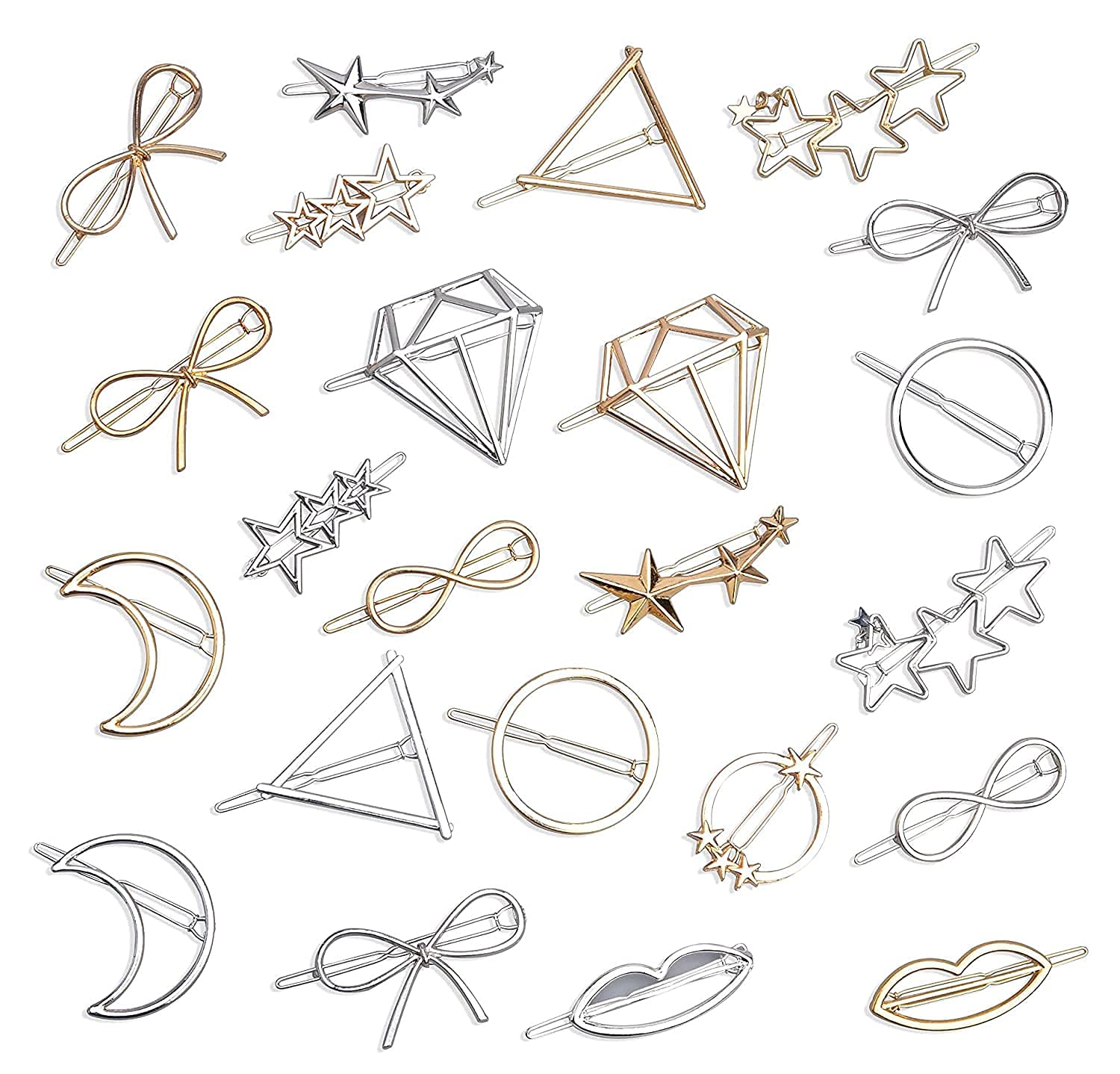 Minimalist Geometric Round Hollow Metal Hair Clip - Silver Alloy Hairpin for Women & Girls | Perfect for Updos, Ponytails & Everyday Hairstyles | Hair Accessories & Barrettes