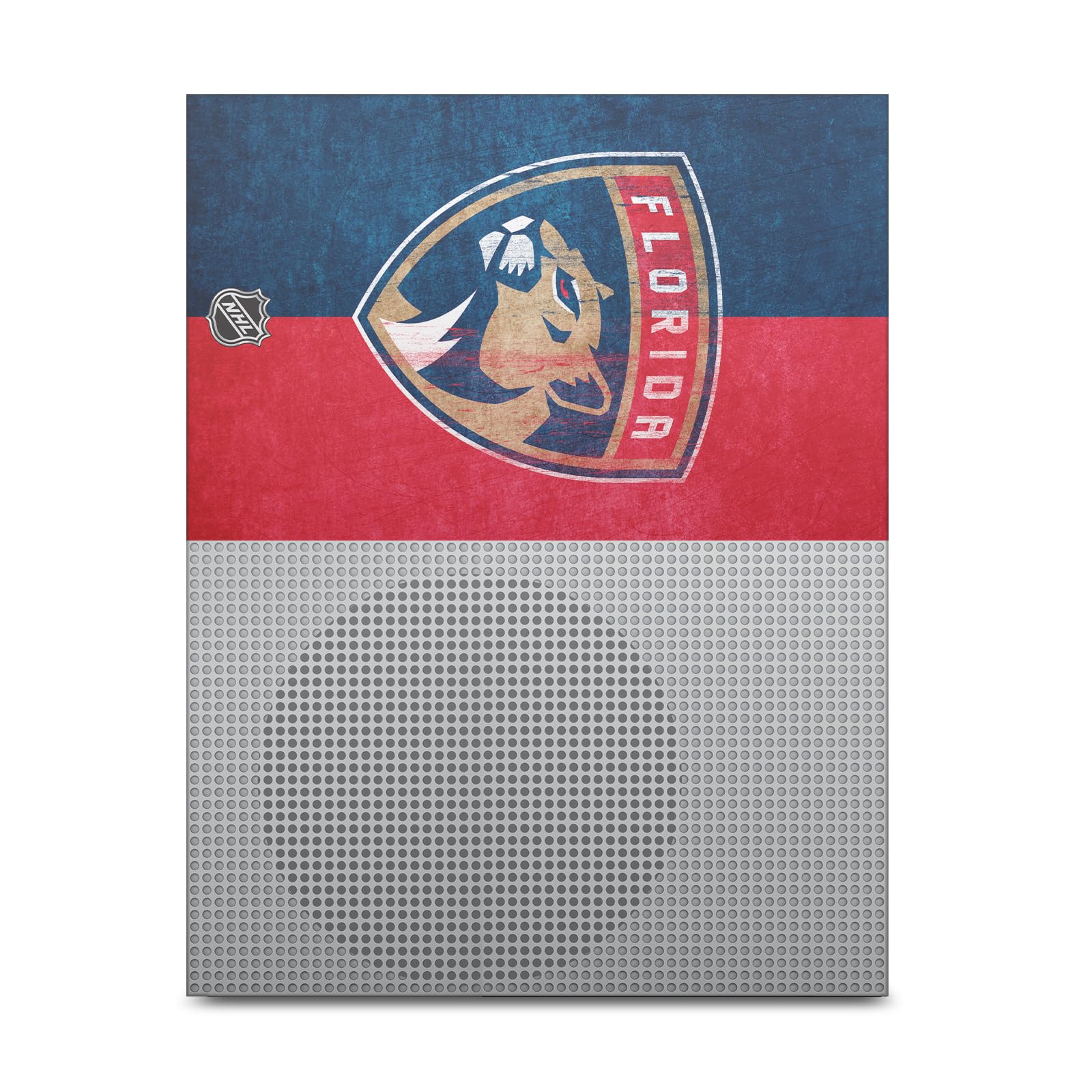 Official NHL Licensed Florida Panthers Distressed Vinyl Gaming Skin Sticker Cover Compatible with Xbox One S Console and Controller Bundle - Perfect for Gaming Enthusiasts and NHL Fans